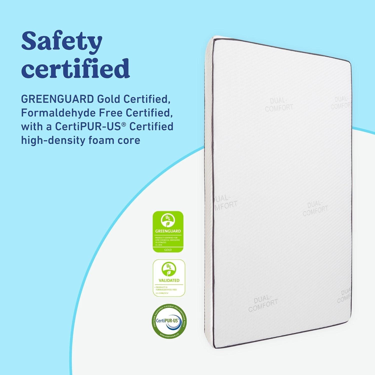 imageGraco 6Inch DualComfort Crib ampamp Toddler Mattress GREENGUARD Gold CertiPURUS Certified Foam Machine Washable Cover with 100 Waterproof Surface Fits Standard Full Size Baby Crib and Toddler BedMattress and Protector 2PK