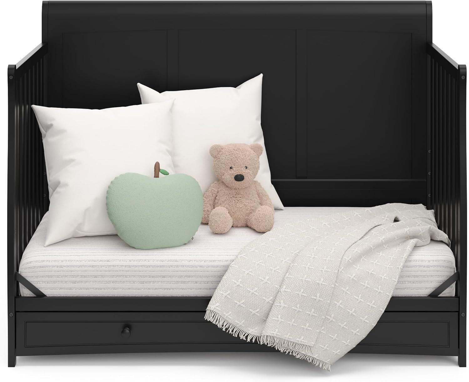 imageGraco Asheville 4in1 Convertible Crib wDrawerWhite ampamp Graco Premium Foam Crib ampamp Toddler MattressBlack
