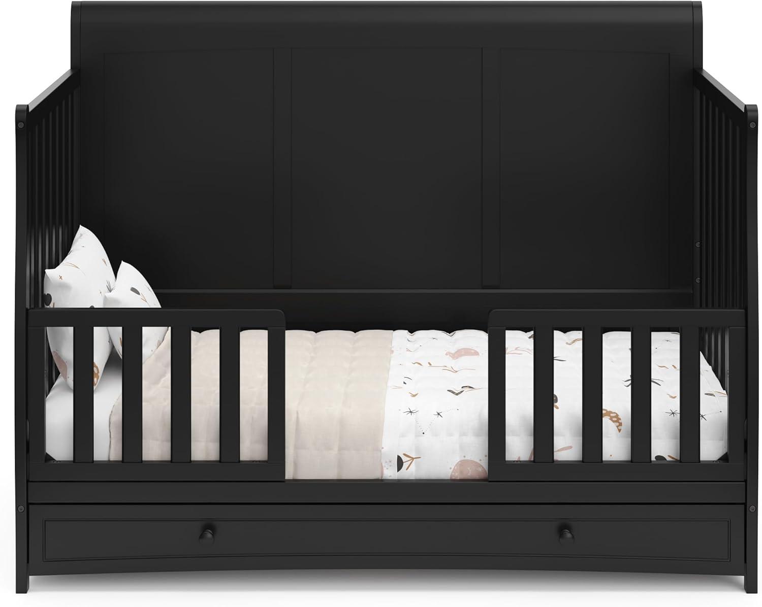 imageGraco Asheville 4in1 Convertible Crib wDrawerWhite ampamp Graco Premium Foam Crib ampamp Toddler MattressBlack