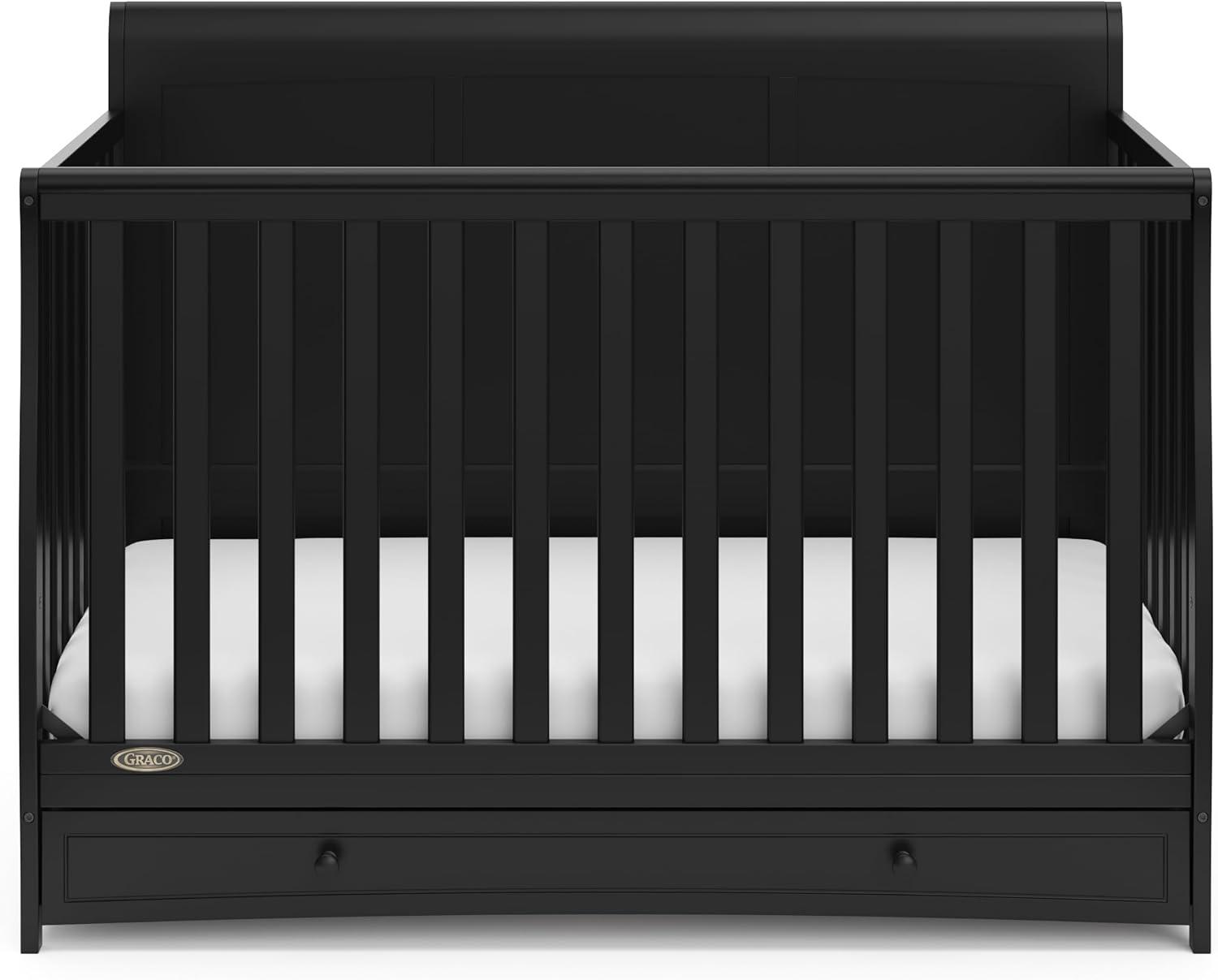 imageGraco Asheville 4in1 Convertible Crib wDrawerWhite ampamp Graco Premium Foam Crib ampamp Toddler MattressBlack