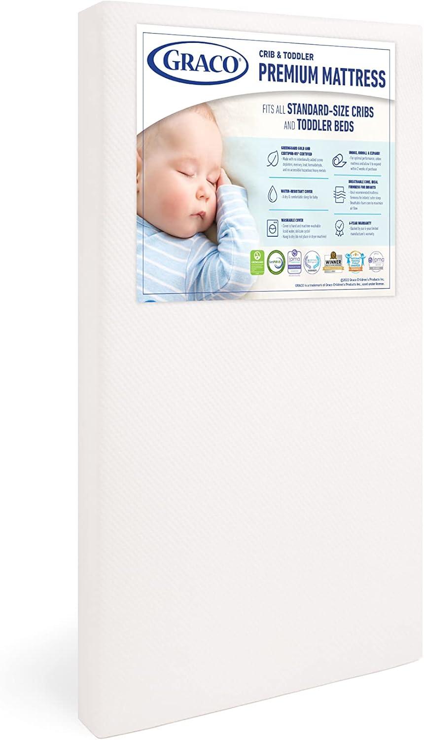 imageGraco Asheville 4in1 Convertible Crib wDrawerWhite ampamp Graco Premium Foam Crib ampamp Toddler MattressWhite