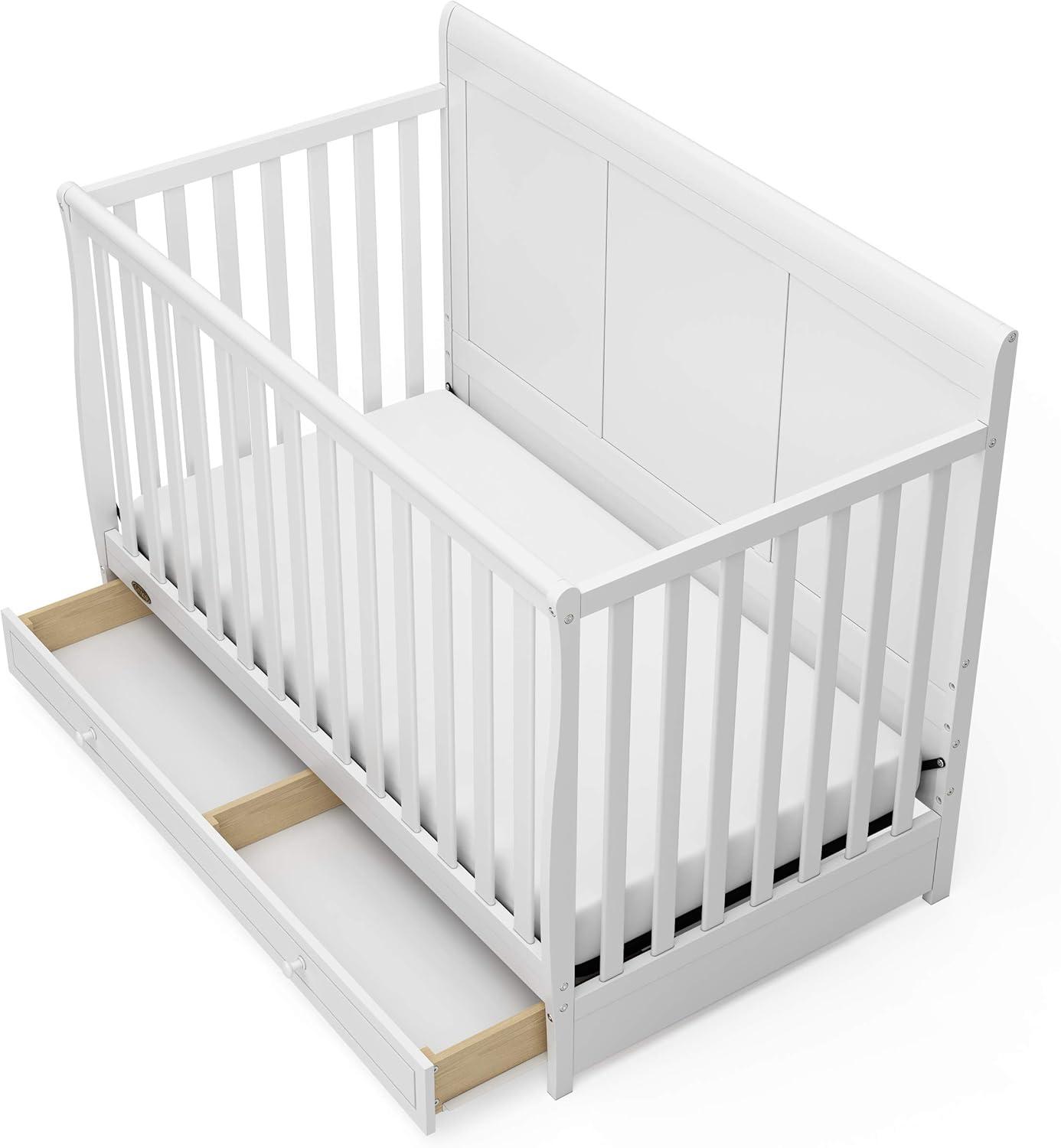 imageGraco Asheville 4in1 Convertible Crib wDrawerWhite ampamp Graco Premium Foam Crib ampamp Toddler MattressWhite