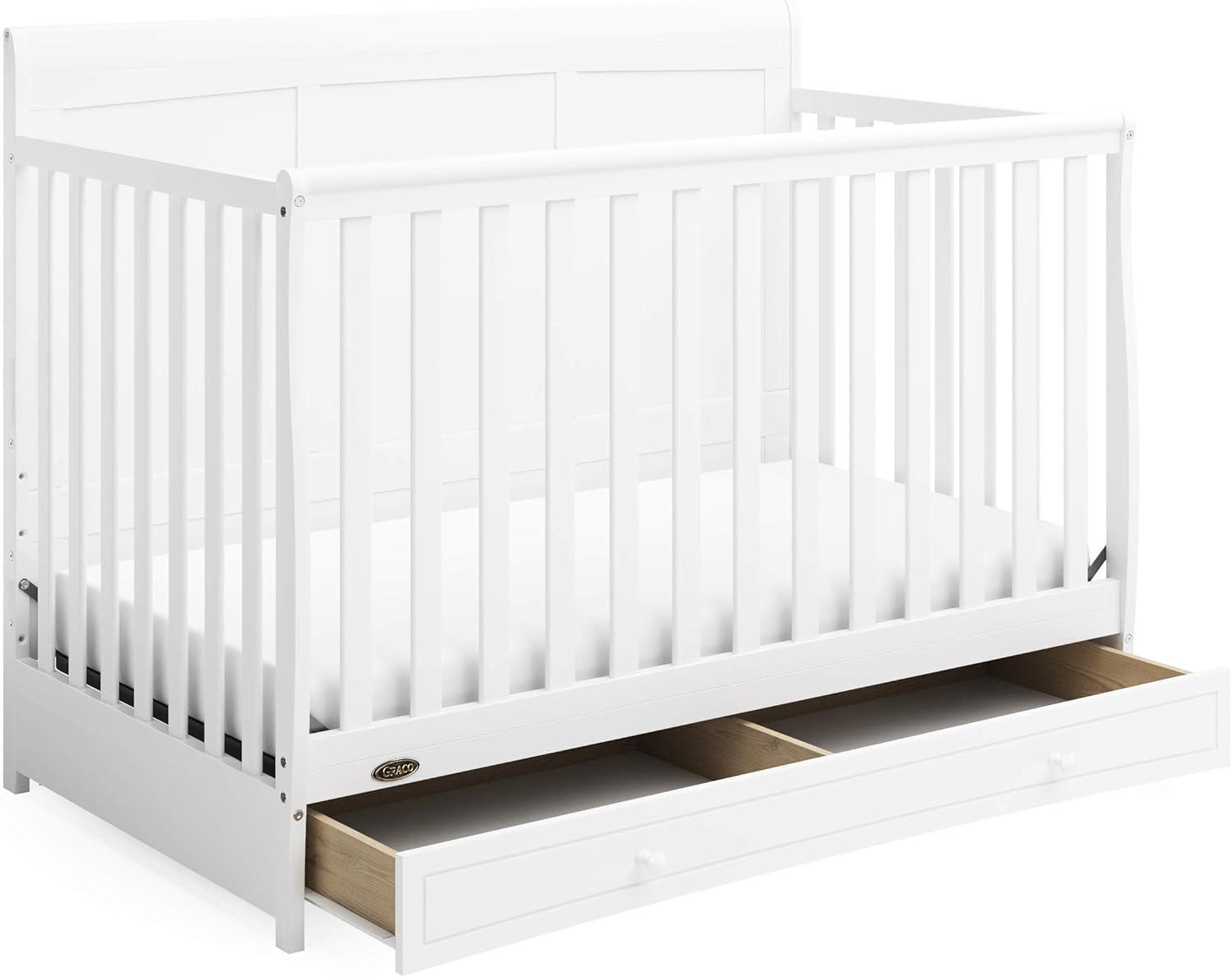 imageGraco Asheville 4in1 Convertible Crib wDrawerWhite ampamp Graco Premium Foam Crib ampamp Toddler MattressWhite