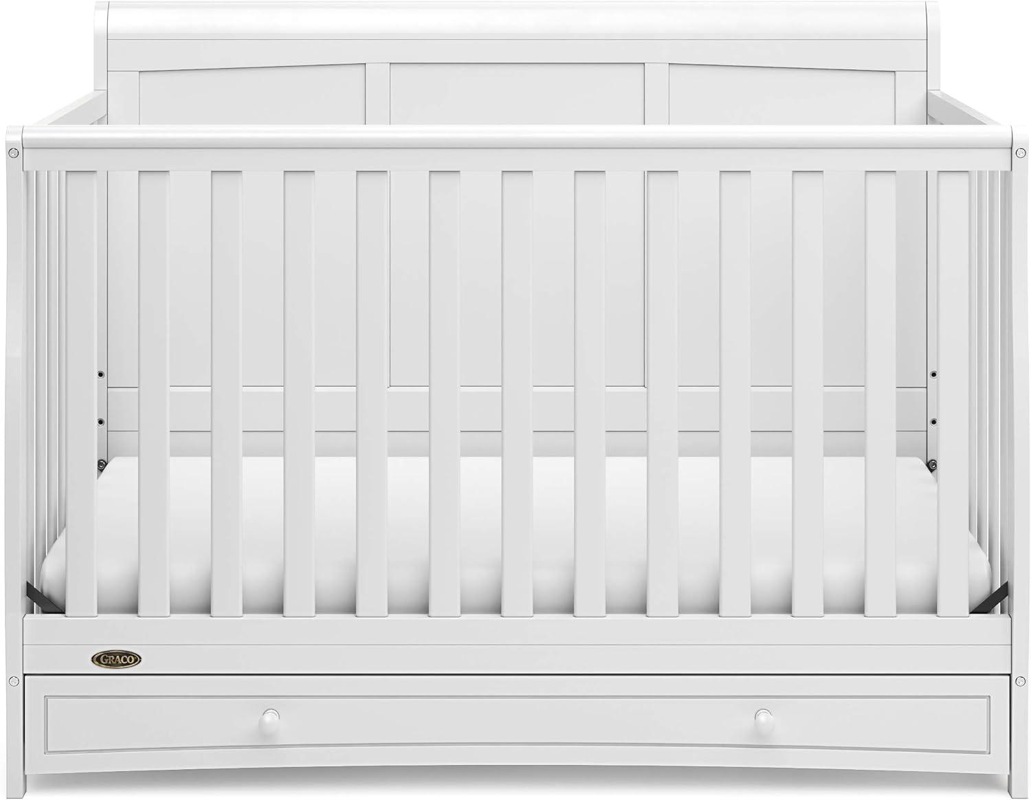 imageGraco Asheville 4in1 Convertible Crib wDrawerWhite ampamp Graco Premium Foam Crib ampamp Toddler MattressWhite