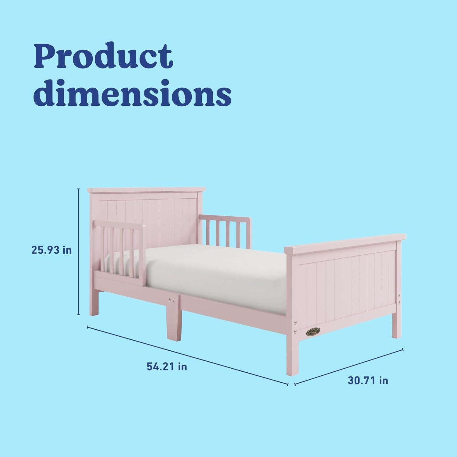 imageGraco Bailey Toddler Bed White GREENGUARD Gold Certified Fits Standard FullSize Crib ampamp Toddler Mattress Toddler Safety Guardrails Included Complete Design with Solid Headboard FootboardBlush
