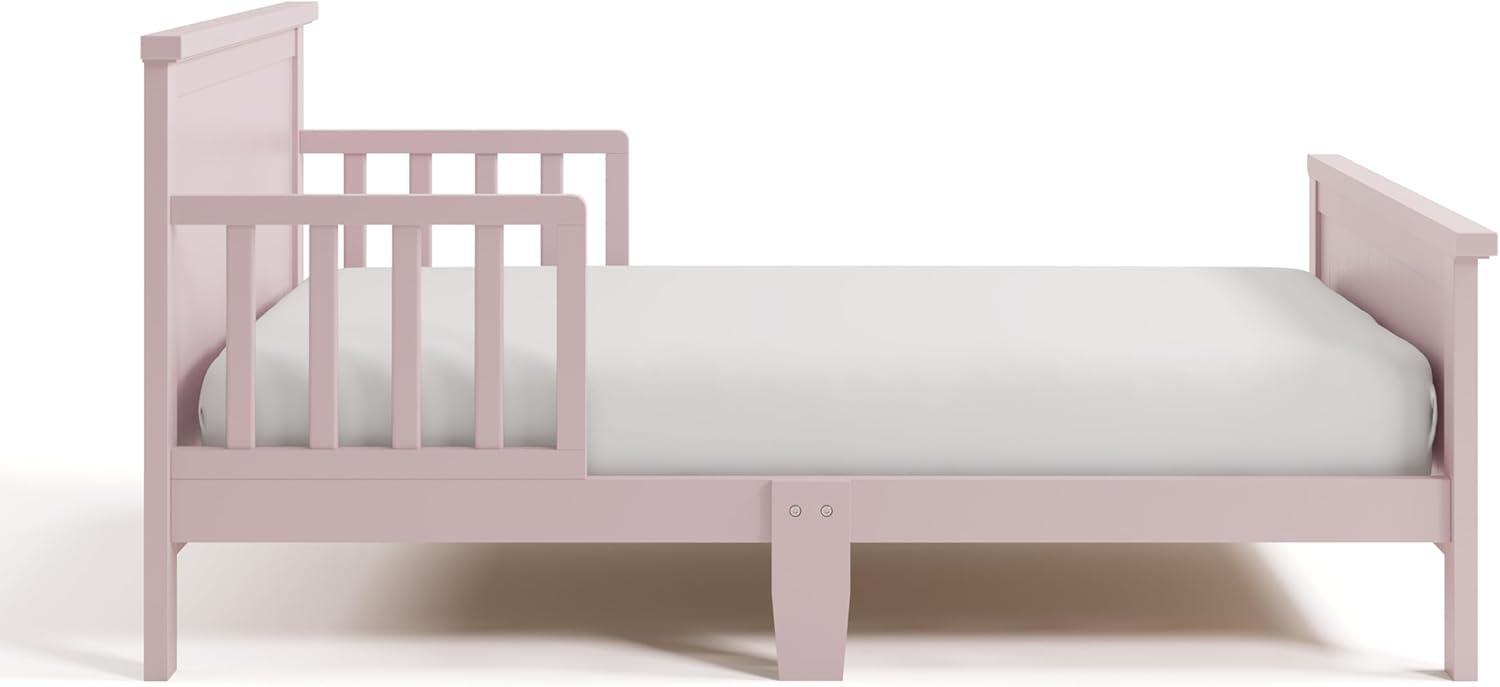 imageGraco Bailey Toddler Bed White GREENGUARD Gold Certified Fits Standard FullSize Crib ampamp Toddler Mattress Toddler Safety Guardrails Included Complete Design with Solid Headboard FootboardBlush