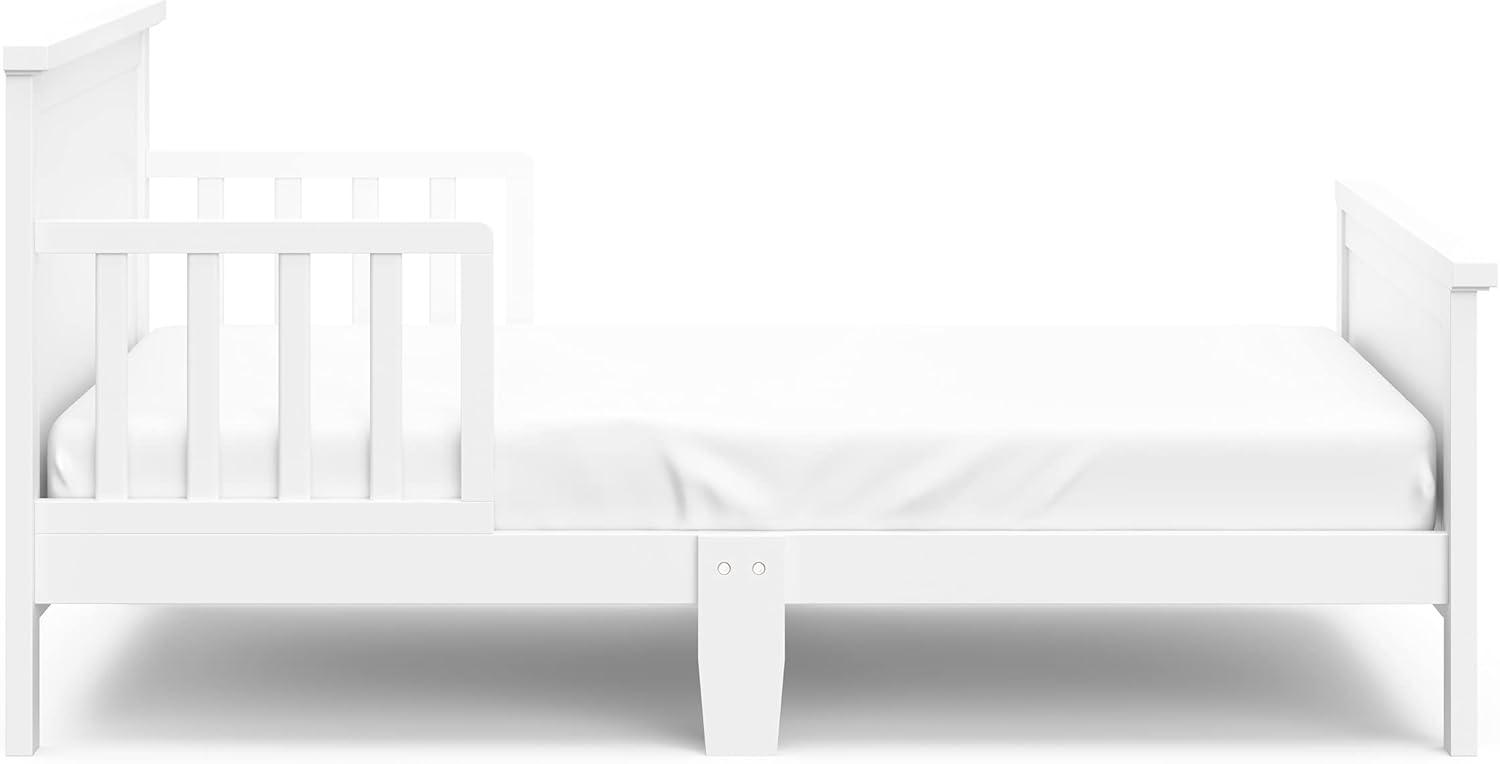 imageGraco Bailey Toddler Bed White GREENGUARD Gold Certified Fits Standard FullSize Crib ampamp Toddler Mattress Toddler Safety Guardrails Included Complete Design with Solid Headboard FootboardWhite