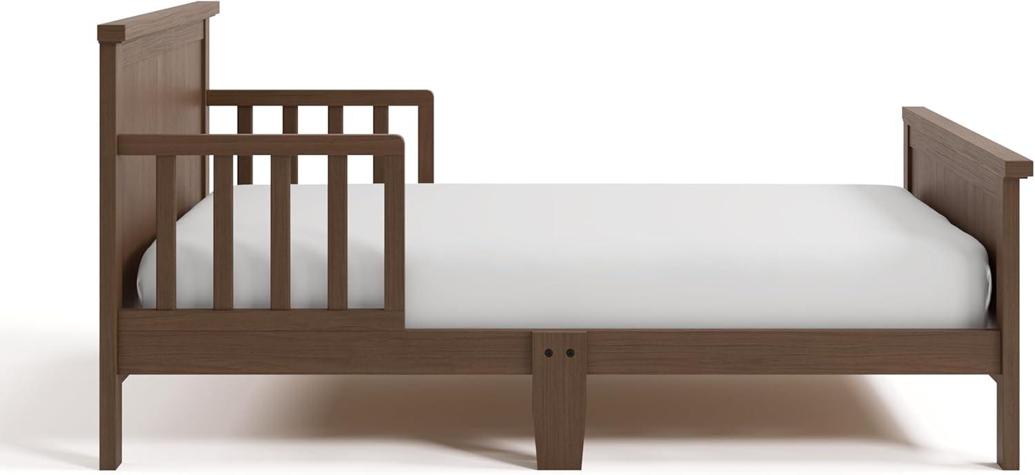 imageGraco Bailey Toddler Bed White GREENGUARD Gold Certified Fits Standard FullSize Crib ampamp Toddler Mattress Toddler Safety Guardrails Included Complete Design with Solid Headboard FootboardHazelnut