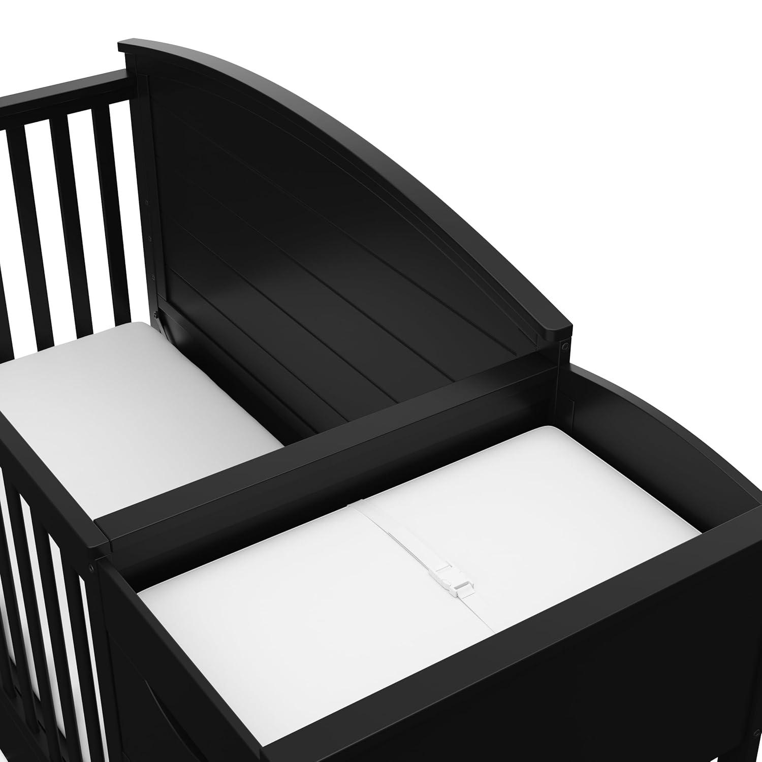 imageGraco Bellwood 5in1 Convertible Crib ampamp Changer with Drawer Black GREENGUARD Gold Certified FullSize Storage Drawer Converts to Toddler Bed and FullSize BedBlack