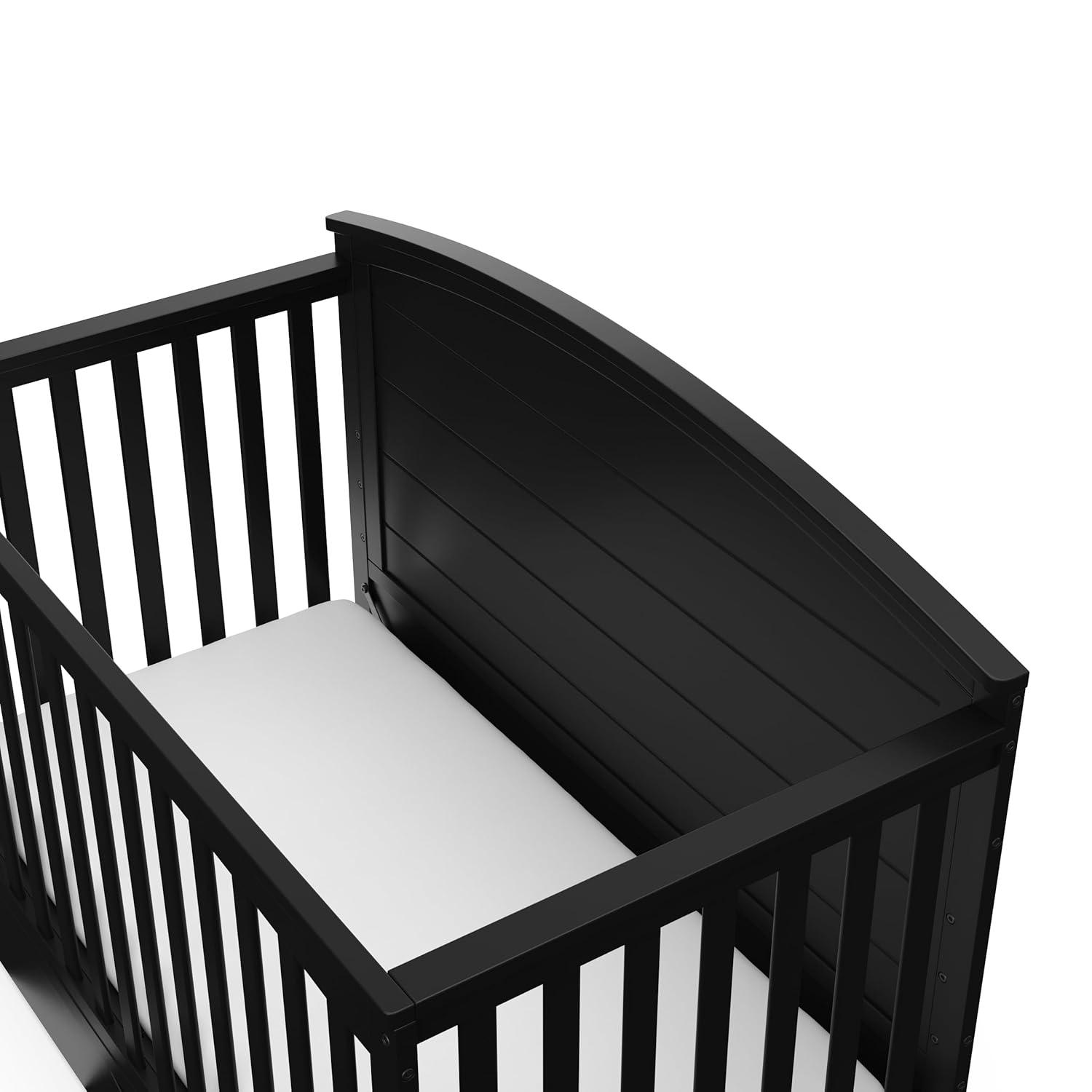 imageGraco Bellwood 5in1 Convertible Crib ampamp Changer with Drawer Black GREENGUARD Gold Certified FullSize Storage Drawer Converts to Toddler Bed and FullSize BedBlack