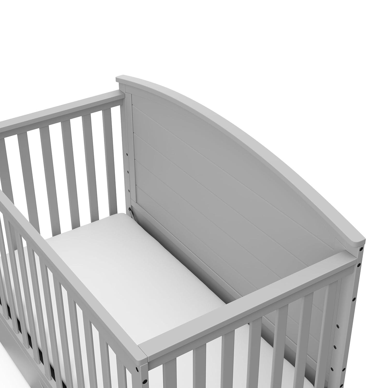 imageGraco Bellwood 5in1 Convertible Crib ampamp Changer with Drawer Black GREENGUARD Gold Certified FullSize Storage Drawer Converts to Toddler Bed and FullSize BedPebble Gray
