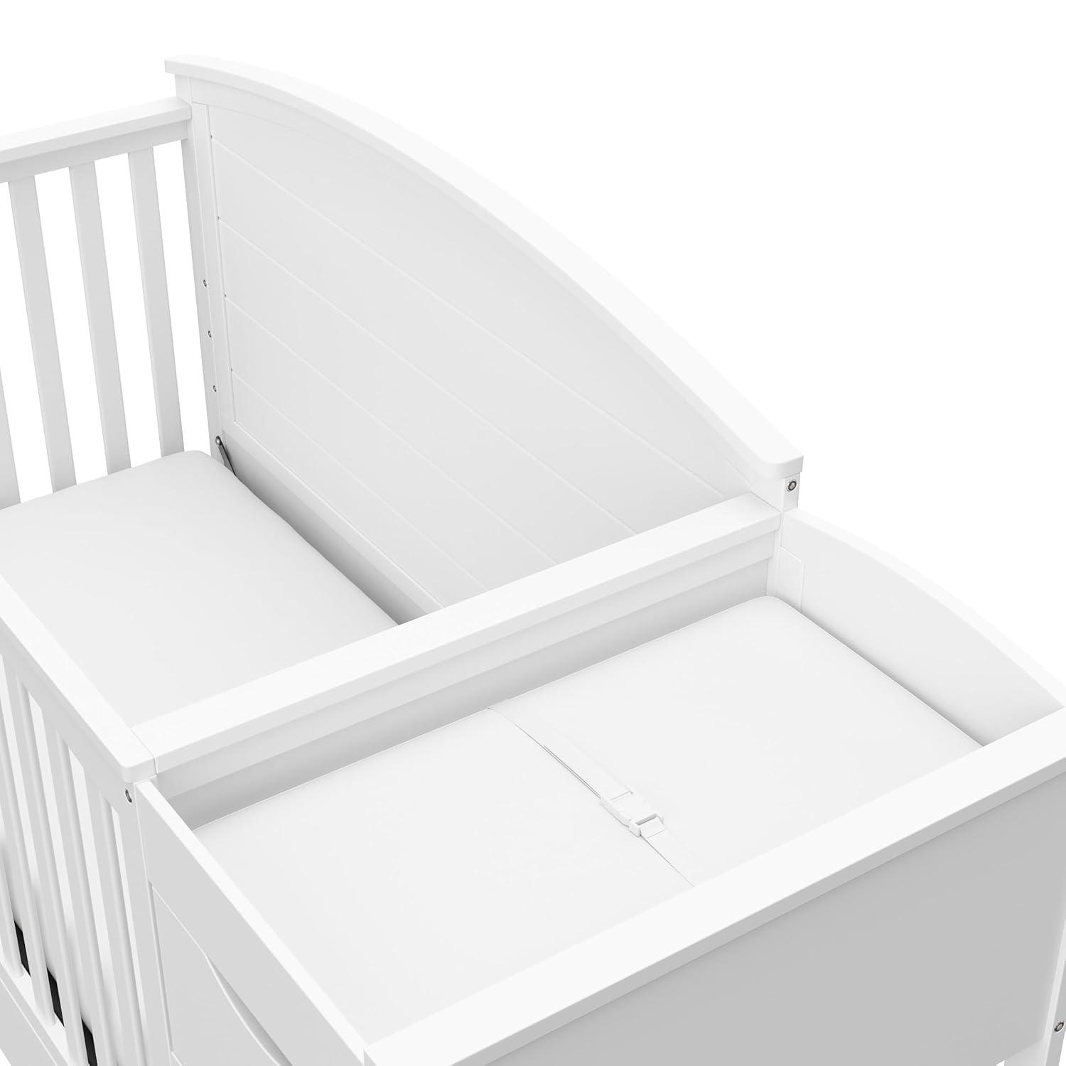 imageGraco Bellwood 5in1 Convertible Crib ampamp Changer with Drawer Black GREENGUARD Gold Certified FullSize Storage Drawer Converts to Toddler Bed and FullSize BedWhite