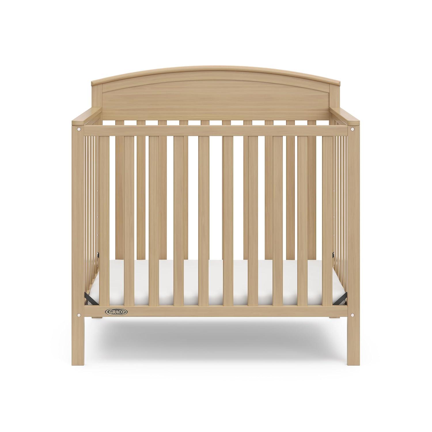 imageGraco Benton 4in1 Convertible Mini Crib with Bonus Crib Mattress White GREENGUARD Gold Certified 275Inch Mattress Included Baby Crib Converts to Twin Bed Ideal for Small SpacesDriftwood