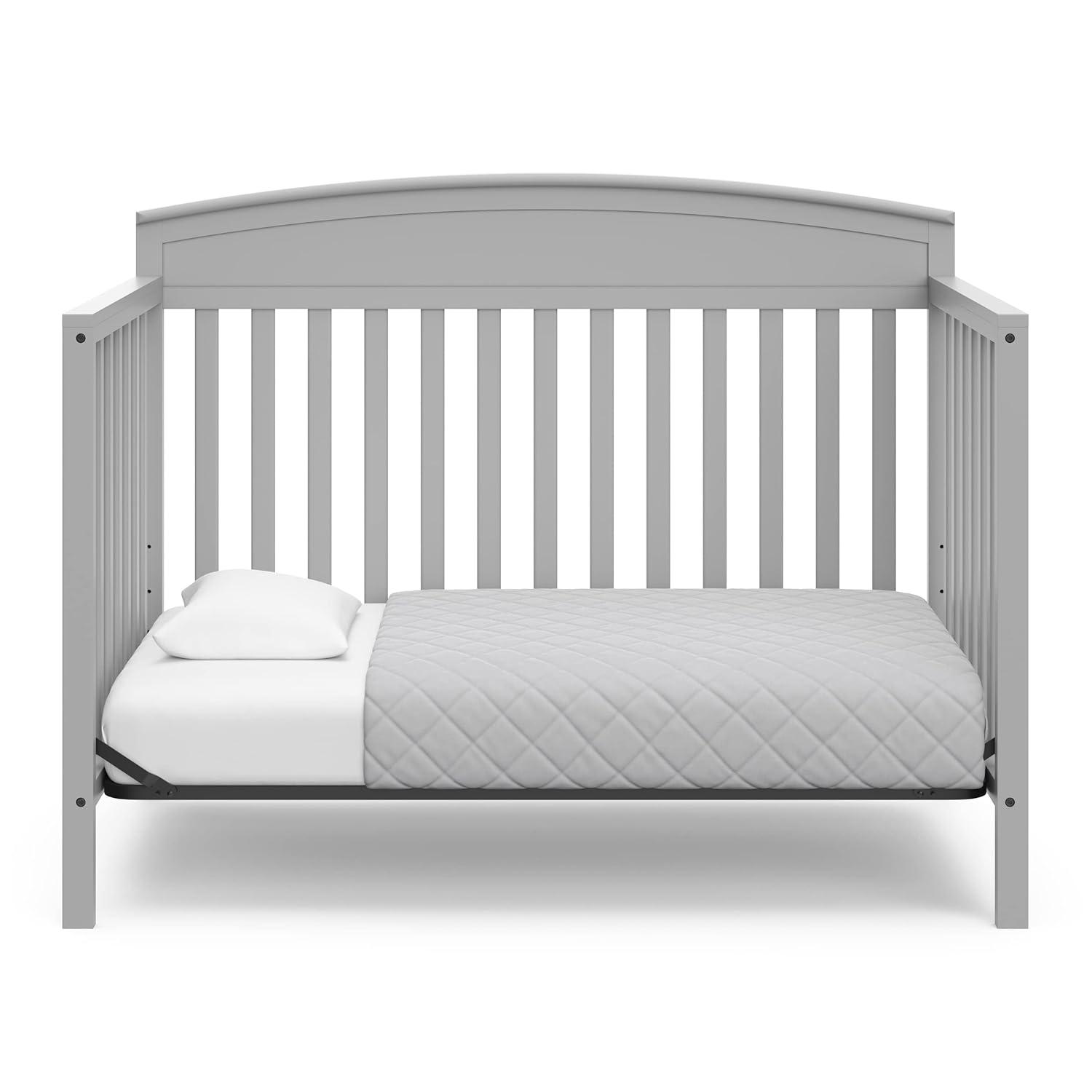 imageGraco Benton 5 in 1 Convertible Crib GREENGUARD Gold Certified with Premium Foam Crib and Toddler Mattress Included Pebble Gray Converts from Baby Crib to Toddler Bed Daybed and FullSize BedPebble Gray