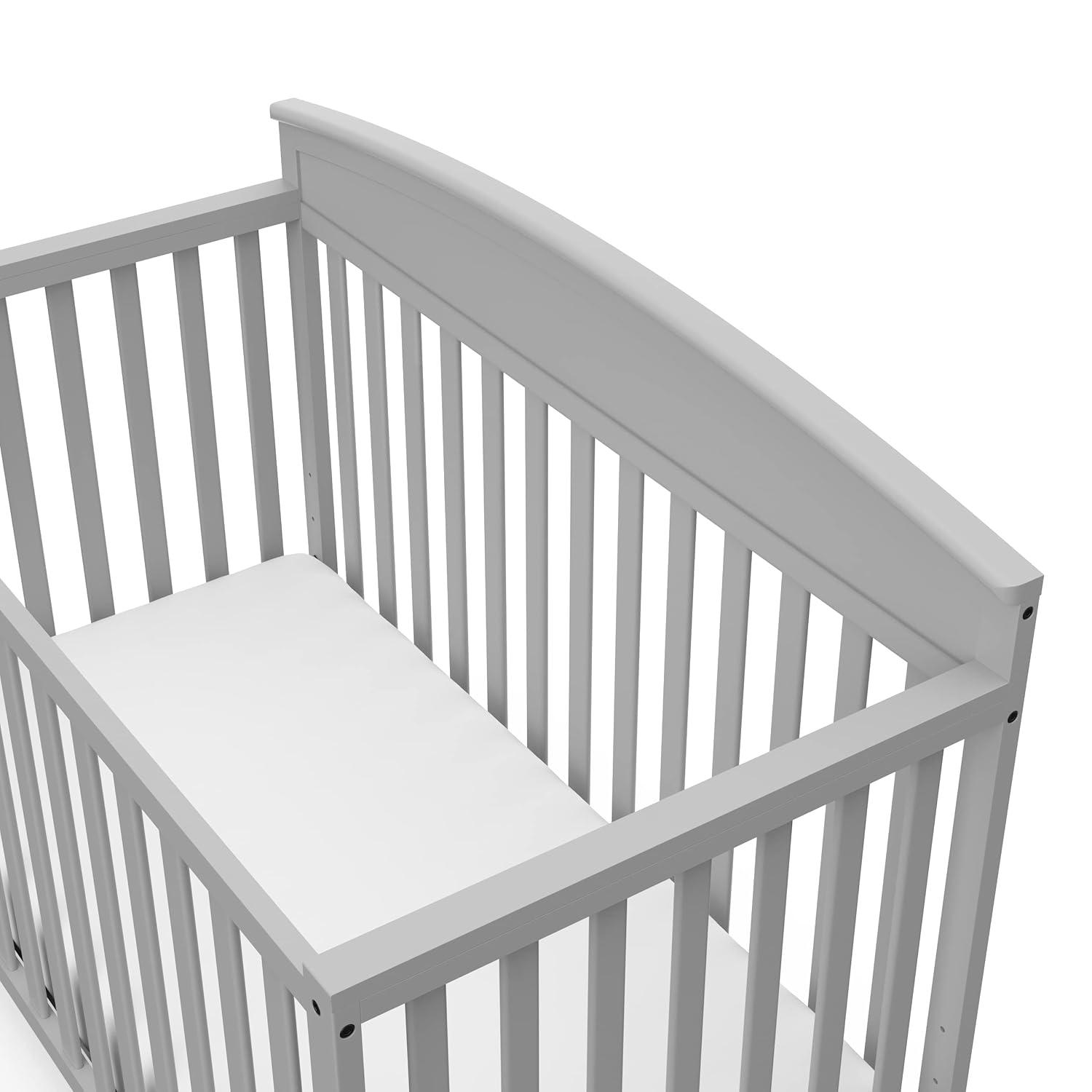 imageGraco Benton 5 in 1 Convertible Crib GREENGUARD Gold Certified with Premium Foam Crib and Toddler Mattress Included Pebble Gray Converts from Baby Crib to Toddler Bed Daybed and FullSize BedPebble Gray