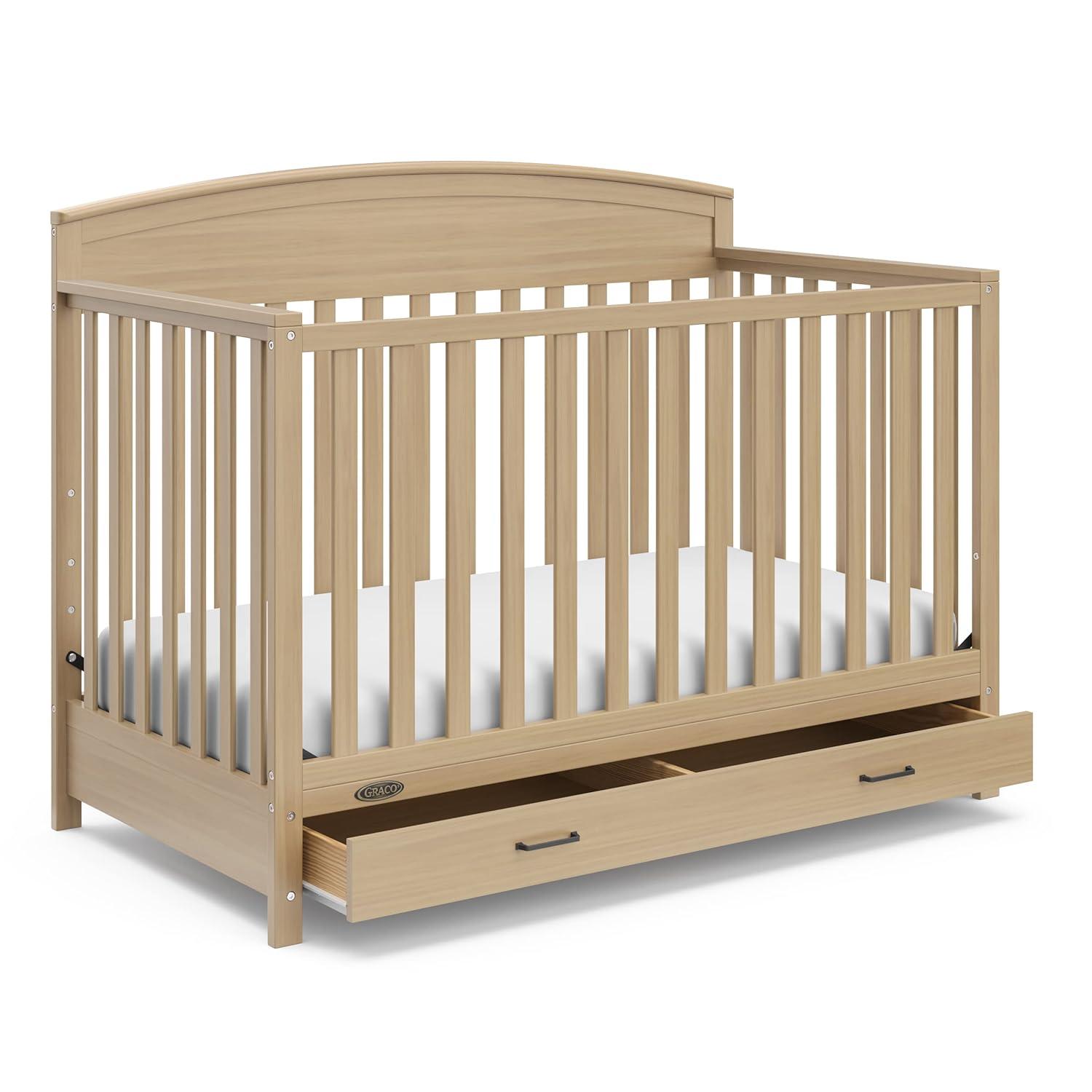 imageGraco Benton 5in1 Convertible Crib White GREENGUARD Gold Certified Converts from Baby Crib to Toddler Bed Daybed and FullSize Bed Fits Standard FullSize Crib MattressDriftwood
