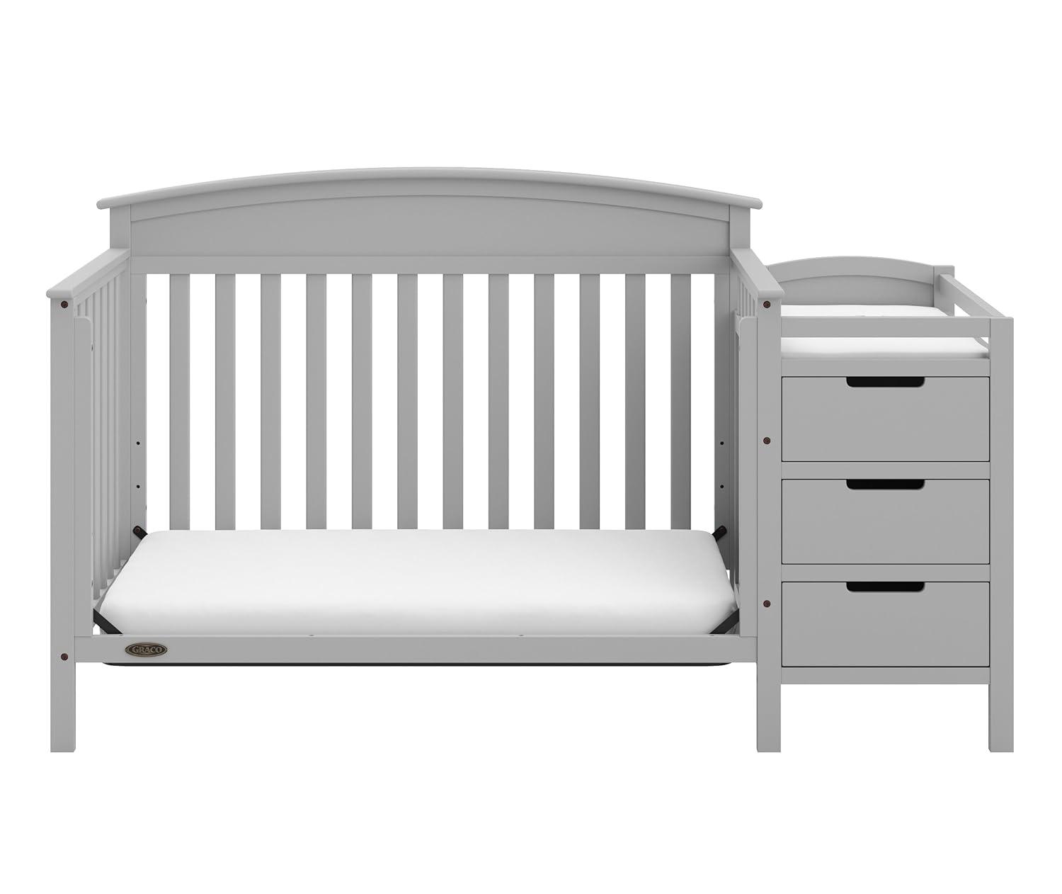 imageGraco Benton 5in1 Convertible Crib White GREENGUARD Gold Certified Converts from Baby Crib to Toddler Bed Daybed and FullSize Bed Fits Standard FullSize Crib MattressPebble Gray