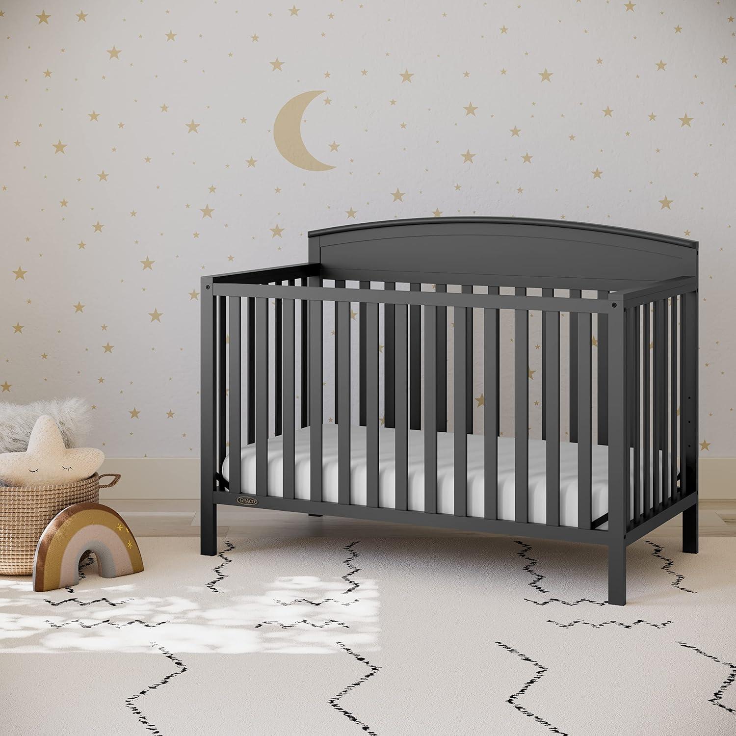 imageGraco Benton 5in1 Convertible Crib White GREENGUARD Gold Certified Converts from Baby Crib to Toddler Bed Daybed and FullSize Bed Fits Standard FullSize Crib MattressGrey