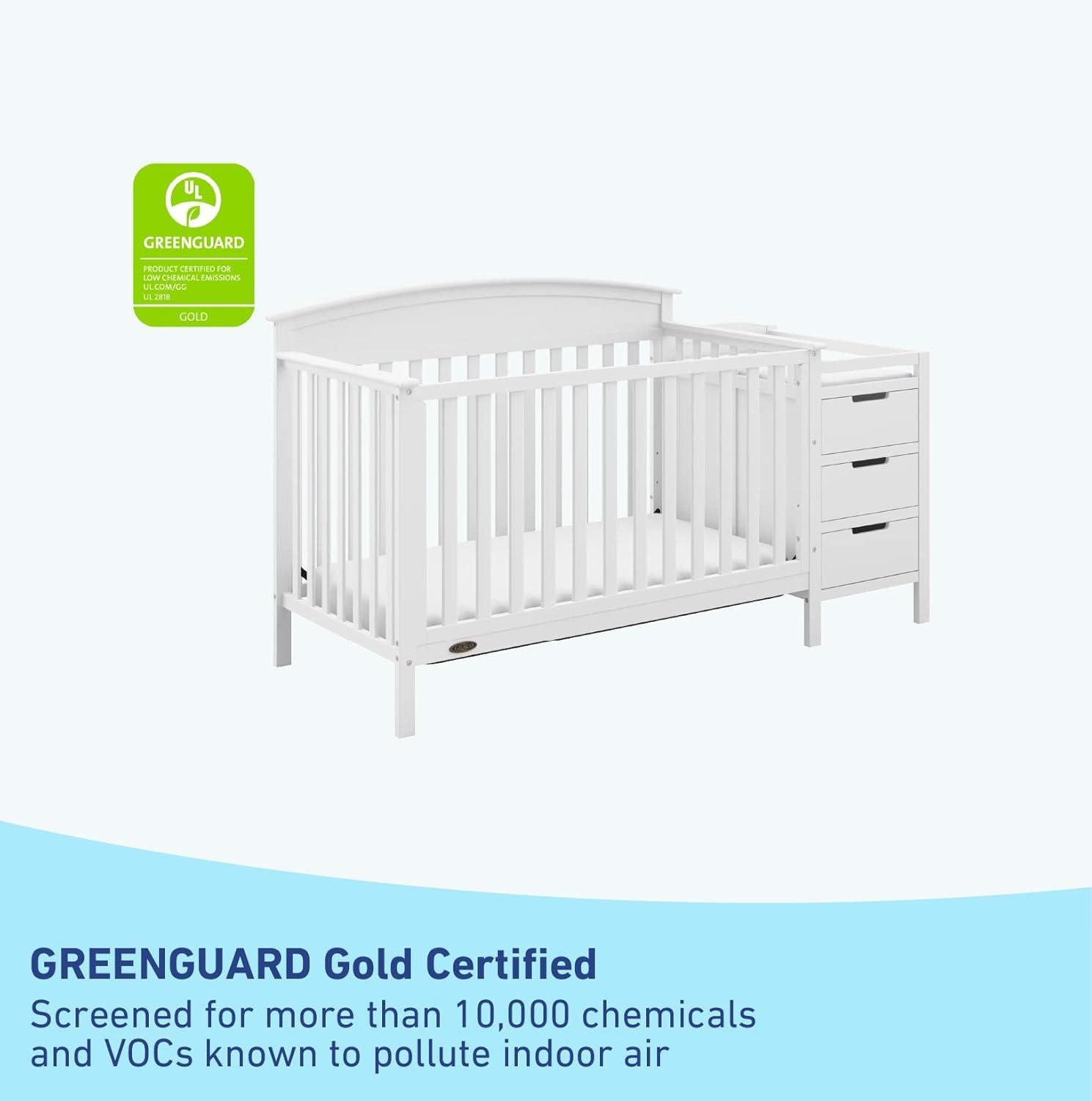 imageGraco Benton 5in1 Convertible Crib White GREENGUARD Gold Certified Converts from Baby Crib to Toddler Bed Daybed and FullSize Bed Fits Standard FullSize Crib MattressWhite