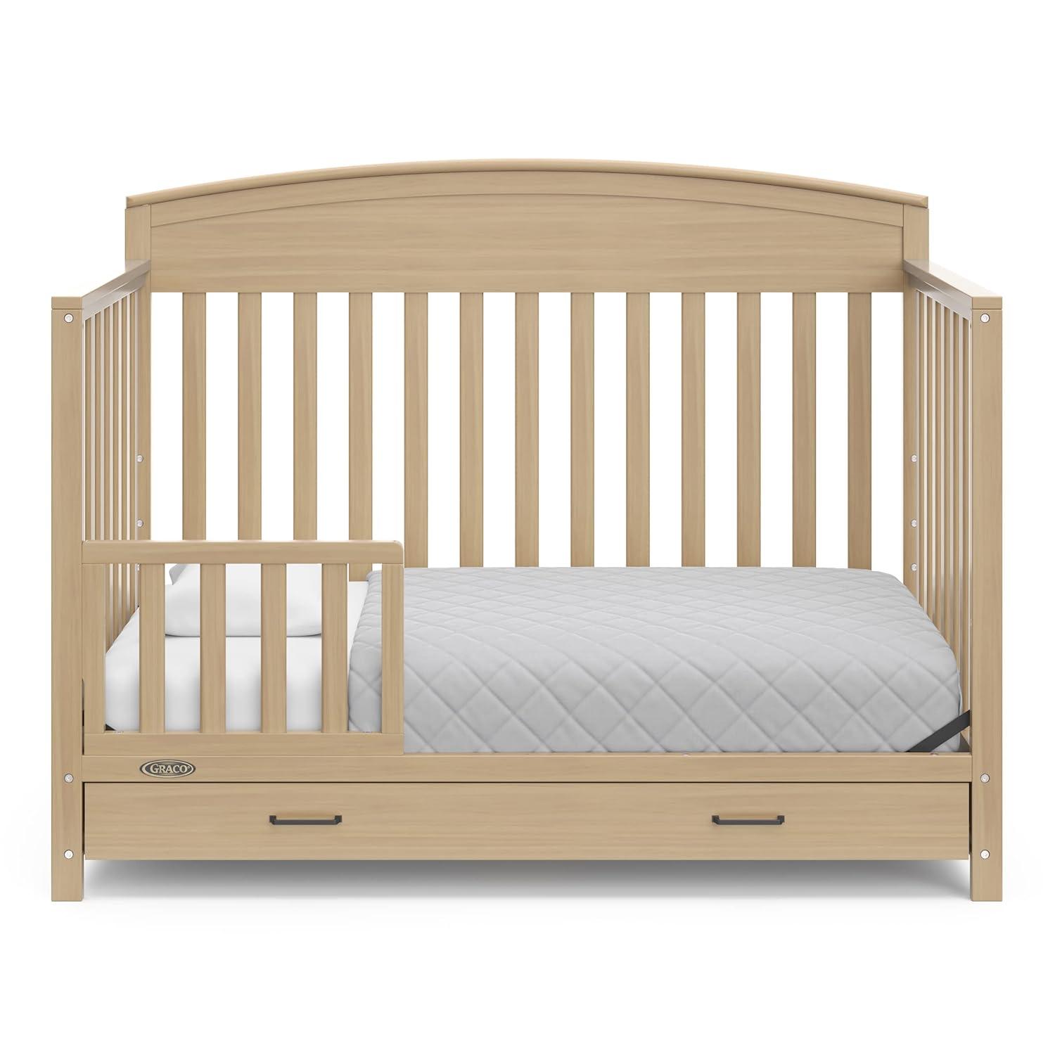 imageGraco Benton 5in1 Convertible Crib White GREENGUARD Gold Certified Converts from Baby Crib to Toddler Bed Daybed and FullSize Bed Fits Standard FullSize Crib MattressDriftwood