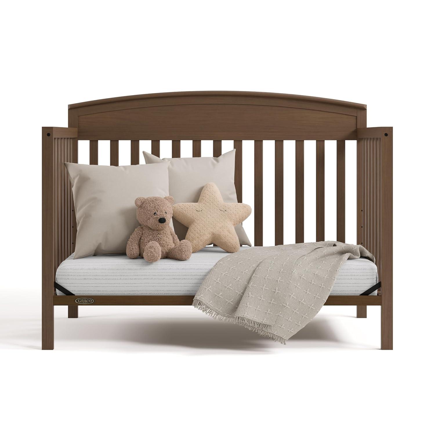 imageGraco Benton 5in1 Convertible Crib White GREENGUARD Gold Certified Converts from Baby Crib to Toddler Bed Daybed and FullSize Bed Fits Standard FullSize Crib MattressHazelnut