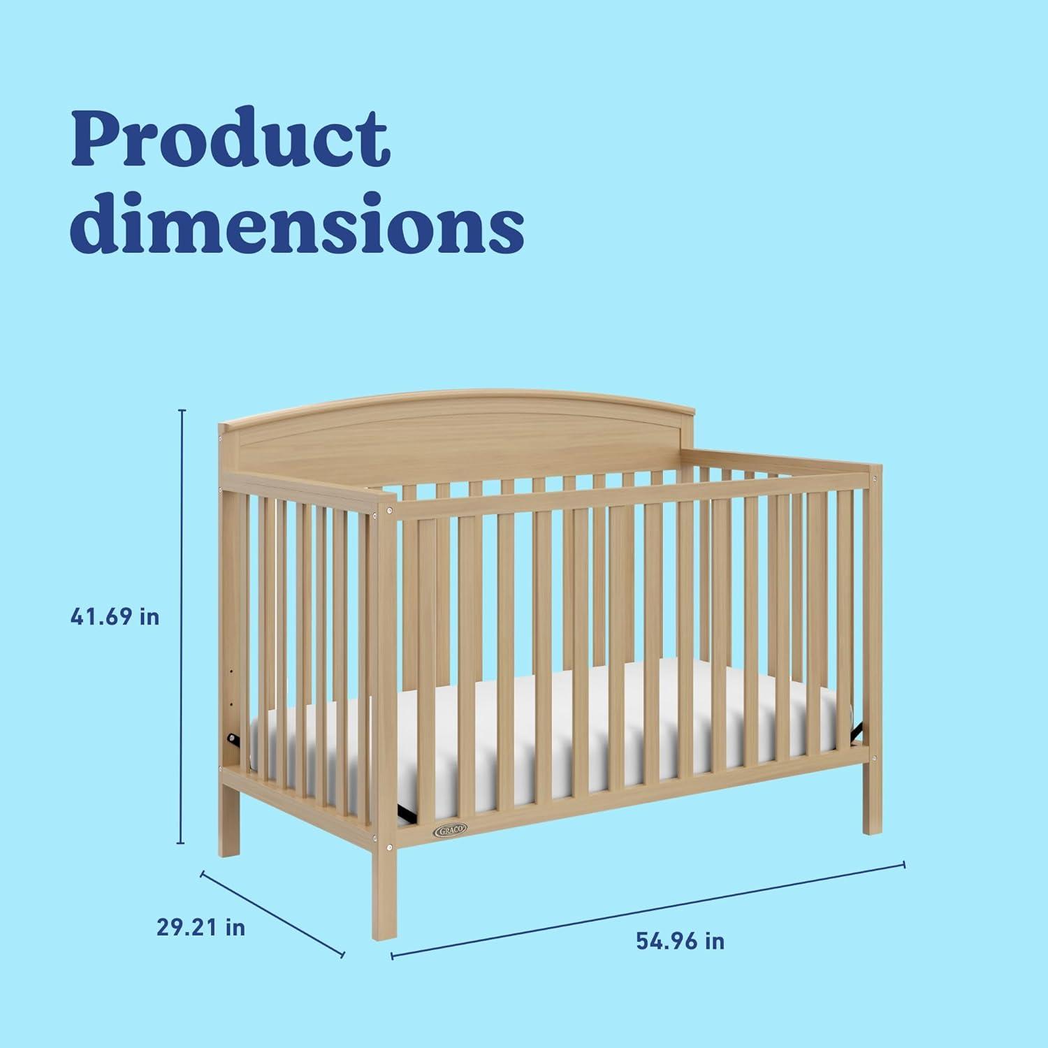 imageGraco Benton 5in1 Convertible Crib White GREENGUARD Gold Certified Converts from Baby Crib to Toddler Bed Daybed and FullSize Bed Fits Standard FullSize Crib MattressDriftwood