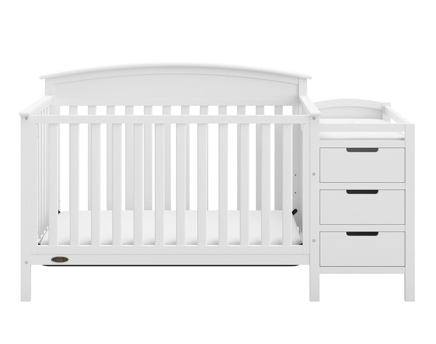 imageGraco Benton 5in1 Convertible Crib White GREENGUARD Gold Certified Converts from Baby Crib to Toddler Bed Daybed and FullSize Bed Fits Standard FullSize Crib MattressWhite