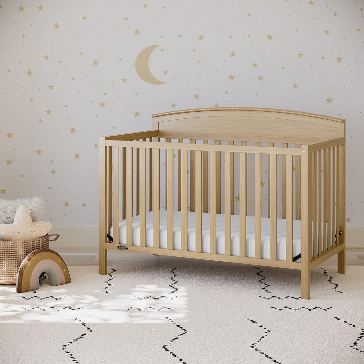imageGraco Benton 5in1 Convertible Crib White GREENGUARD Gold Certified Converts from Baby Crib to Toddler Bed Daybed and FullSize Bed Fits Standard FullSize Crib MattressDriftwood