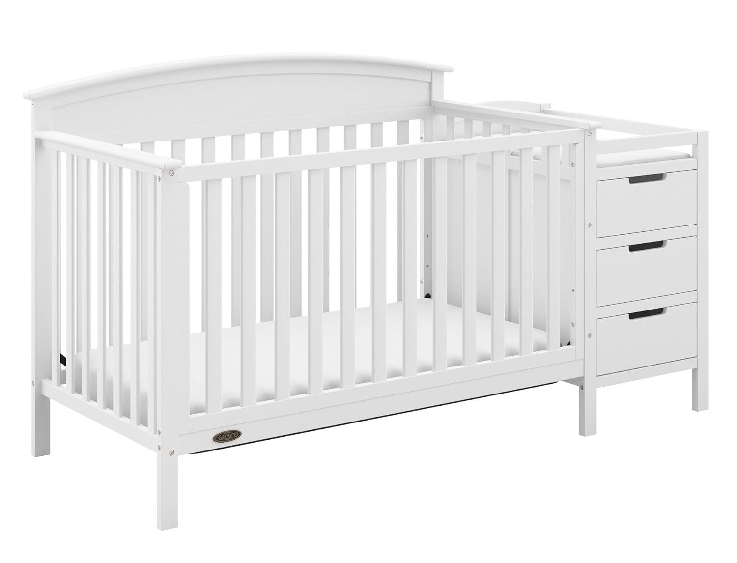 imageGraco Benton 5in1 Convertible Crib White GREENGUARD Gold Certified Converts from Baby Crib to Toddler Bed Daybed and FullSize Bed Fits Standard FullSize Crib MattressWhite