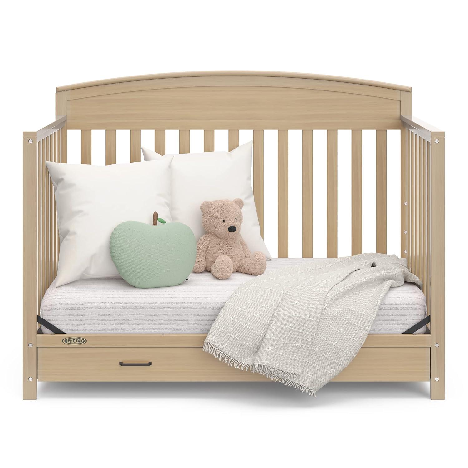 imageGraco Benton 5in1 Convertible Crib White GREENGUARD Gold Certified Converts from Baby Crib to Toddler Bed Daybed and FullSize Bed Fits Standard FullSize Crib MattressDriftwood