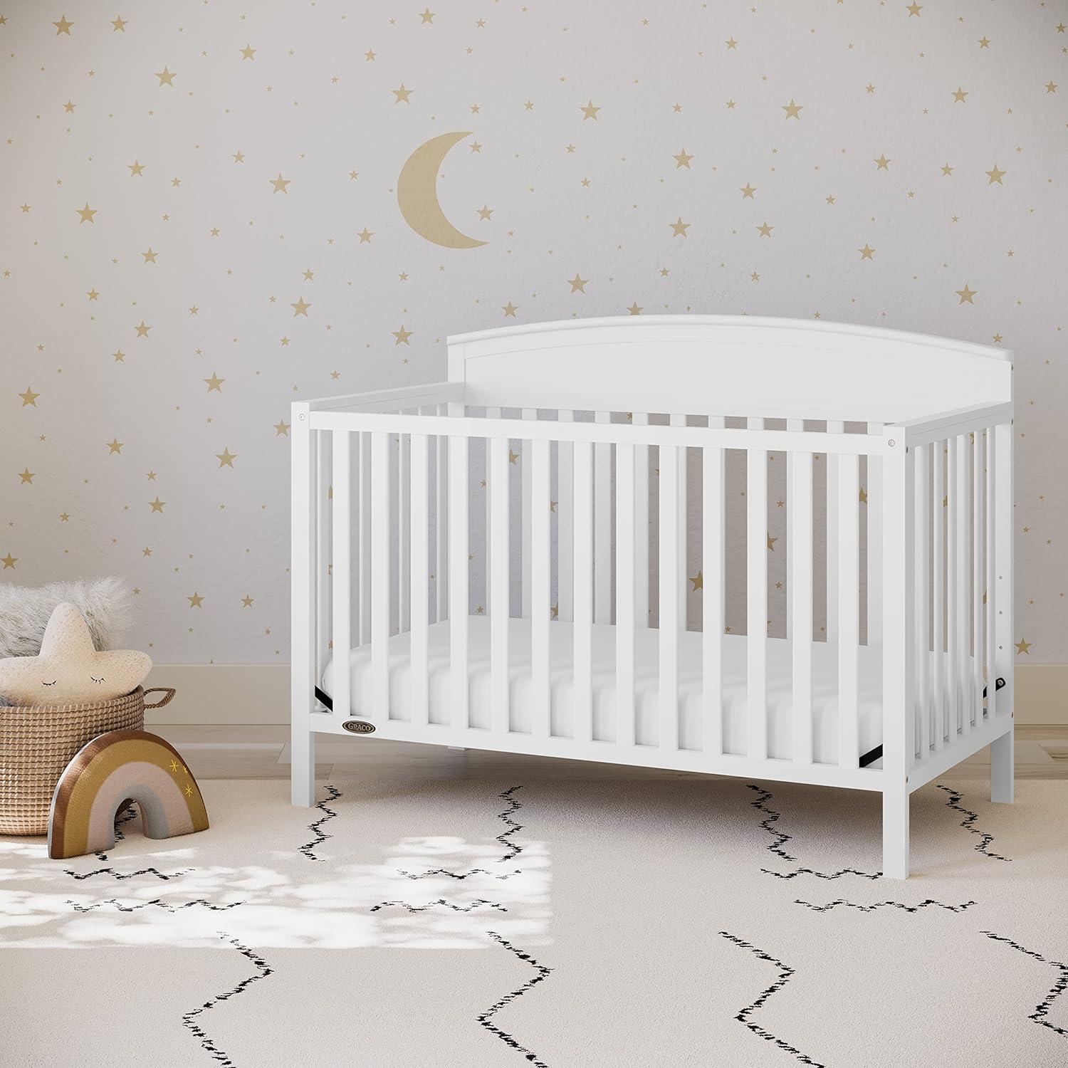 imageGraco Benton 5in1 Convertible Crib White GREENGUARD Gold Certified Converts from Baby Crib to Toddler Bed Daybed and FullSize Bed Fits Standard FullSize Crib MattressWhite