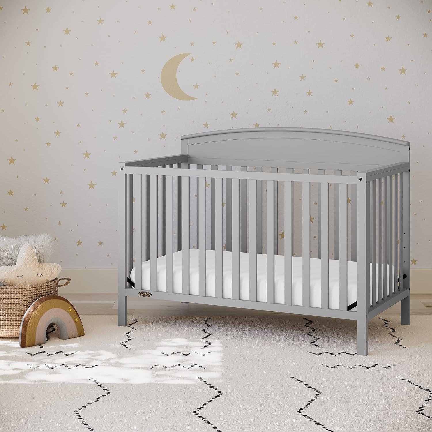 imageGraco Benton 5in1 Convertible Crib White GREENGUARD Gold Certified Converts from Baby Crib to Toddler Bed Daybed and FullSize Bed Fits Standard FullSize Crib MattressPebble Gray