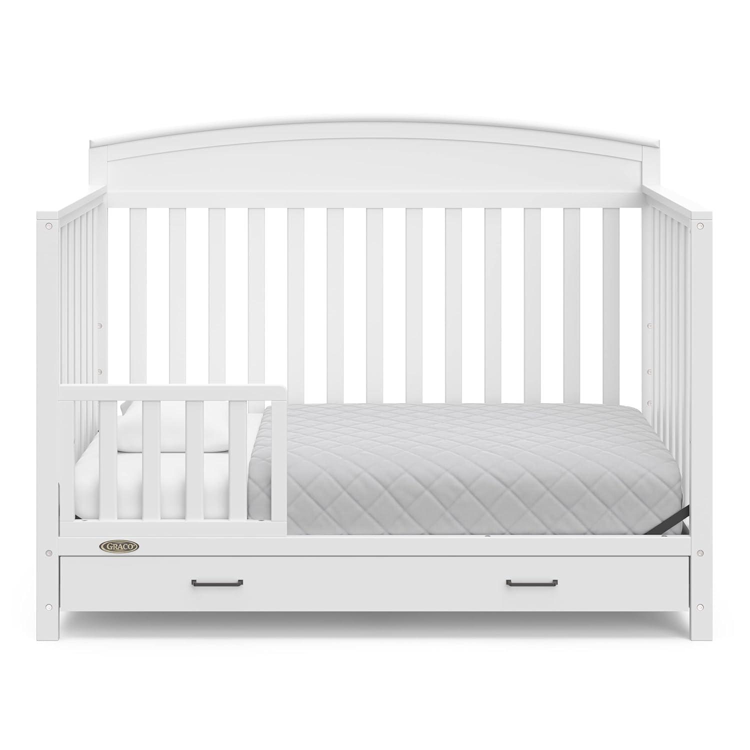 imageGraco Benton 5in1 Convertible Crib White GREENGUARD Gold Certified Converts from Baby Crib to Toddler Bed Daybed and FullSize Bed Fits Standard FullSize Crib MattressWhite