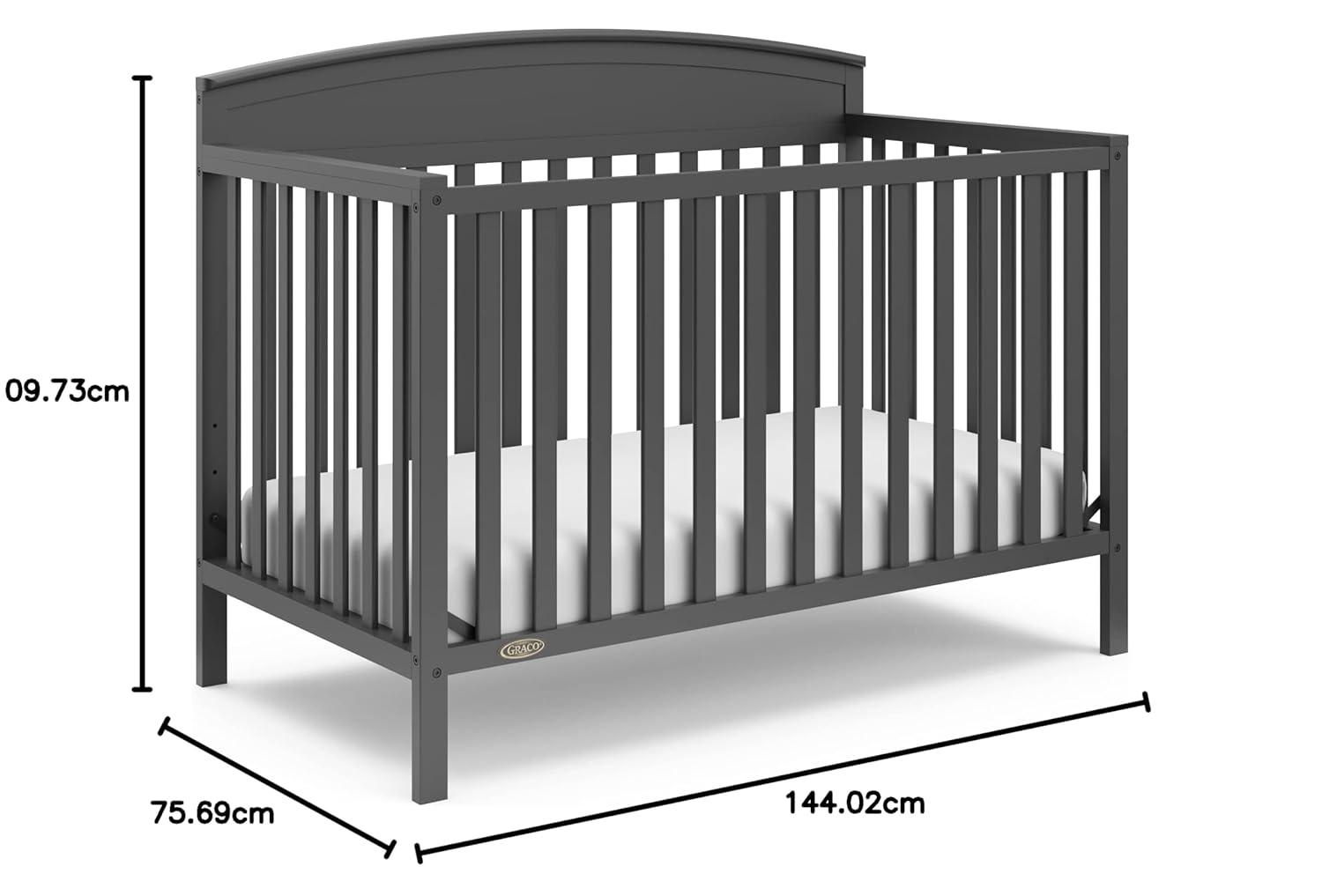 imageGraco Benton 5in1 Convertible Crib White GREENGUARD Gold Certified Converts from Baby Crib to Toddler Bed Daybed and FullSize Bed Fits Standard FullSize Crib MattressGrey
