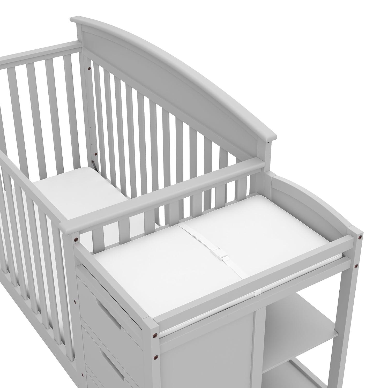 imageGraco Benton 5in1 Convertible Crib White GREENGUARD Gold Certified Converts from Baby Crib to Toddler Bed Daybed and FullSize Bed Fits Standard FullSize Crib MattressPebble Gray