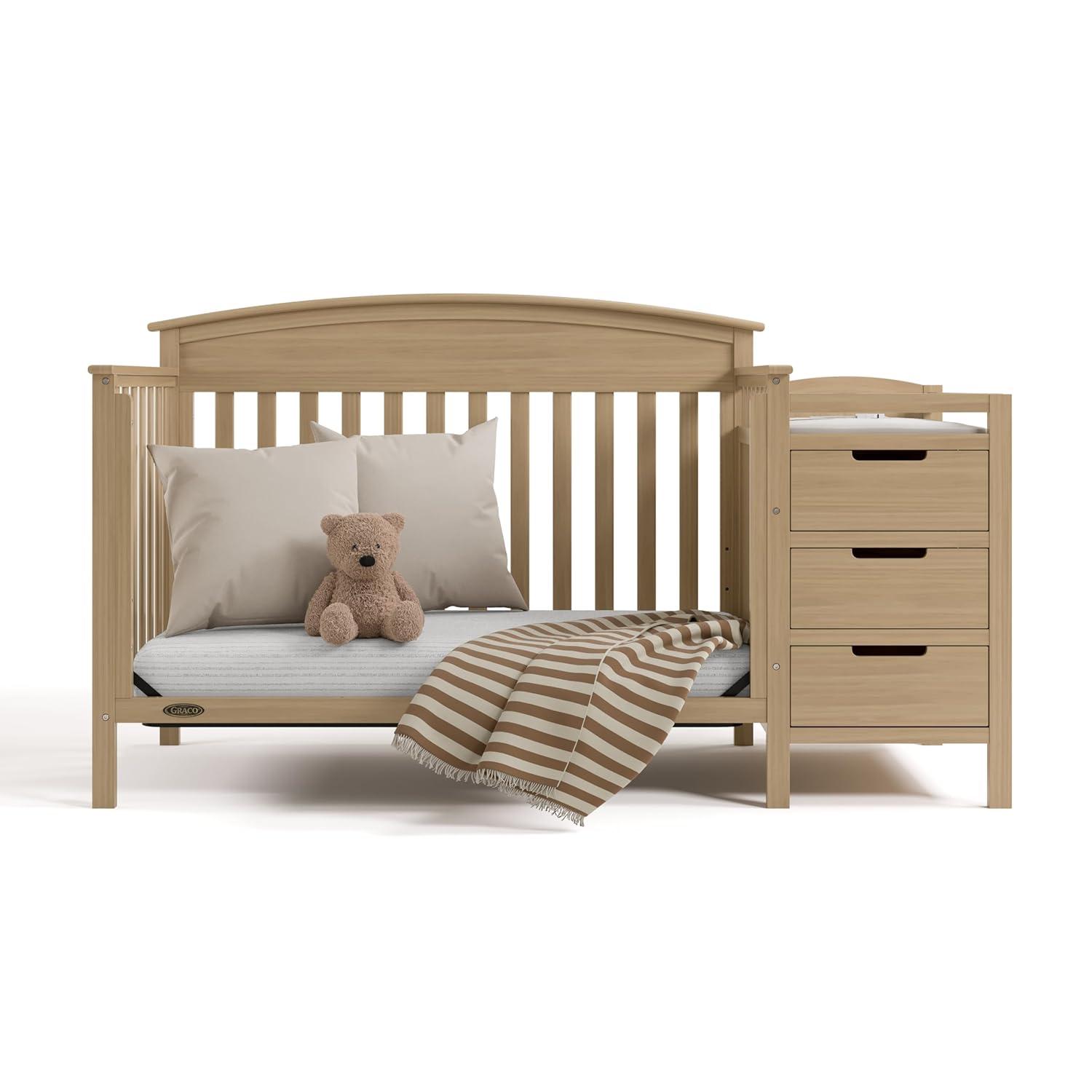imageGraco Benton 5in1 Convertible Crib White GREENGUARD Gold Certified Converts from Baby Crib to Toddler Bed Daybed and FullSize Bed Fits Standard FullSize Crib MattressDriftwood