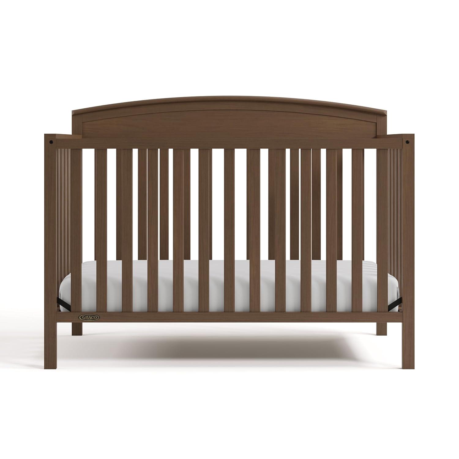 imageGraco Benton 5in1 Convertible Crib White GREENGUARD Gold Certified Converts from Baby Crib to Toddler Bed Daybed and FullSize Bed Fits Standard FullSize Crib MattressHazelnut