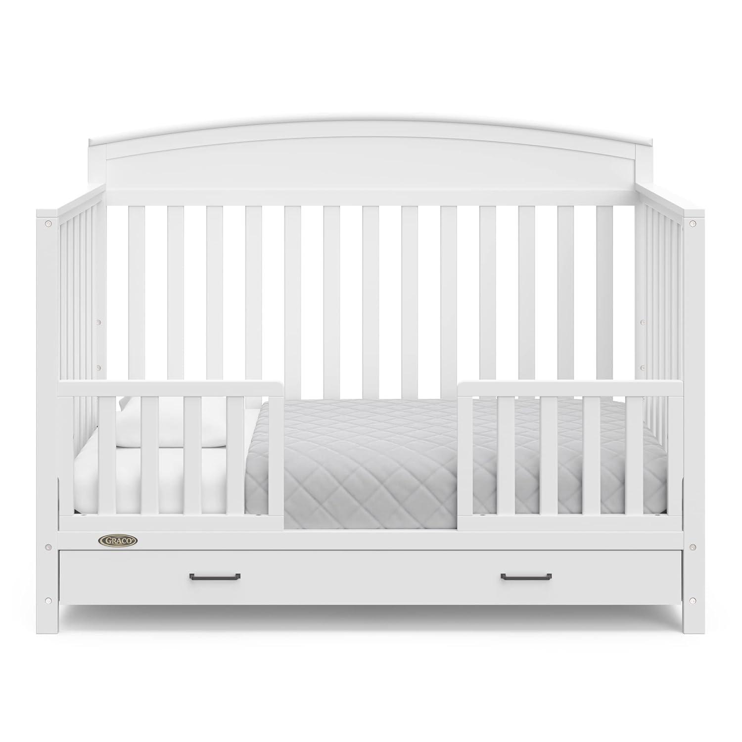 imageGraco Benton 5in1 Convertible Crib White GREENGUARD Gold Certified Converts from Baby Crib to Toddler Bed Daybed and FullSize Bed Fits Standard FullSize Crib MattressWhite