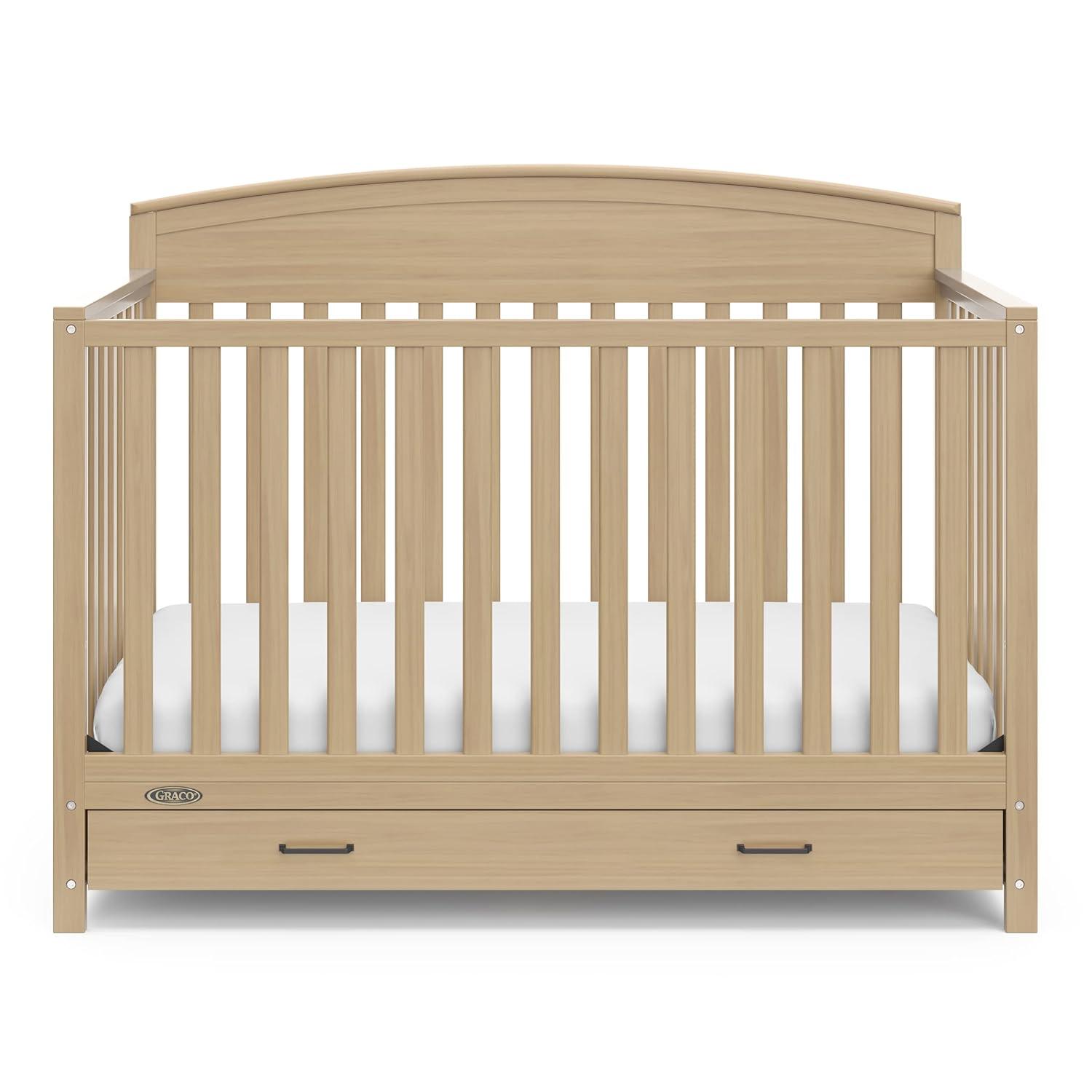 imageGraco Benton 5in1 Convertible Crib White GREENGUARD Gold Certified Converts from Baby Crib to Toddler Bed Daybed and FullSize Bed Fits Standard FullSize Crib MattressDriftwood