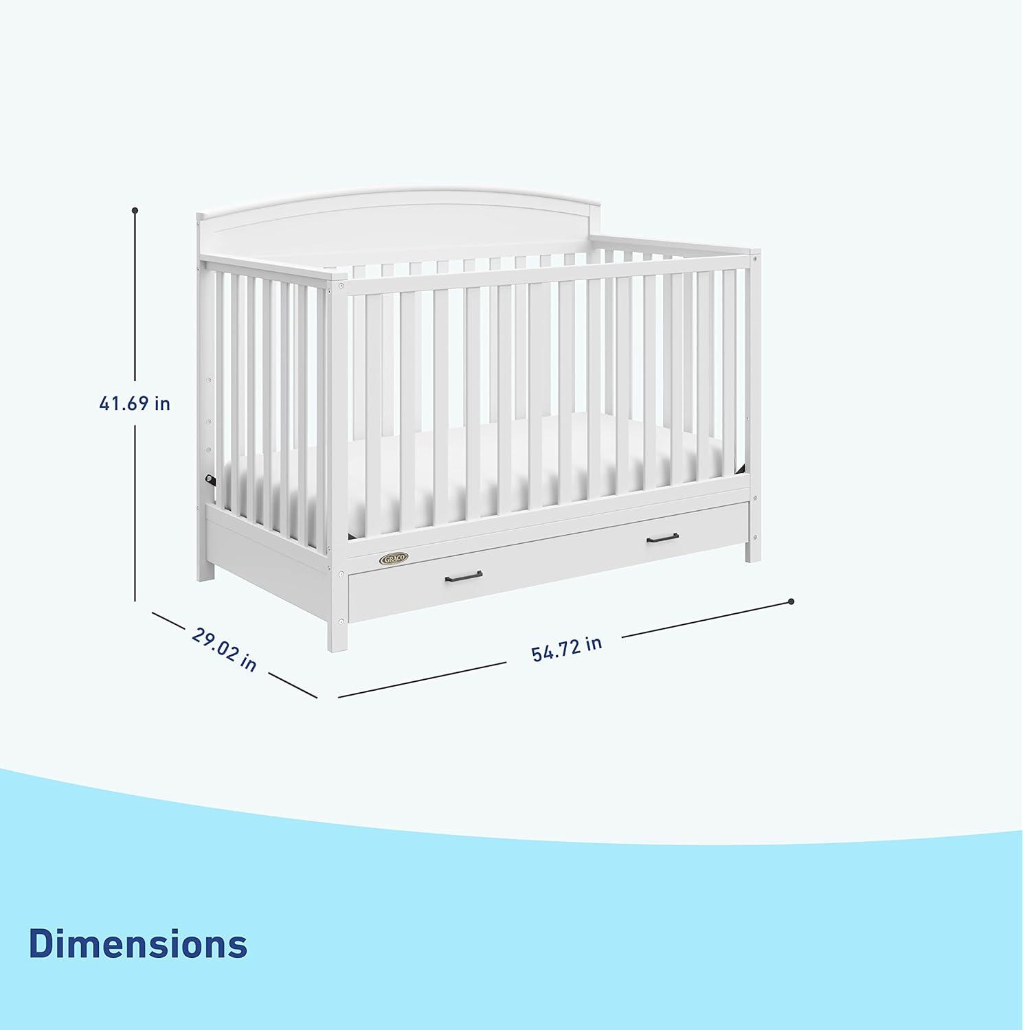 imageGraco Benton 5in1 Convertible Crib White GREENGUARD Gold Certified Converts from Baby Crib to Toddler Bed Daybed and FullSize Bed Fits Standard FullSize Crib MattressWhite