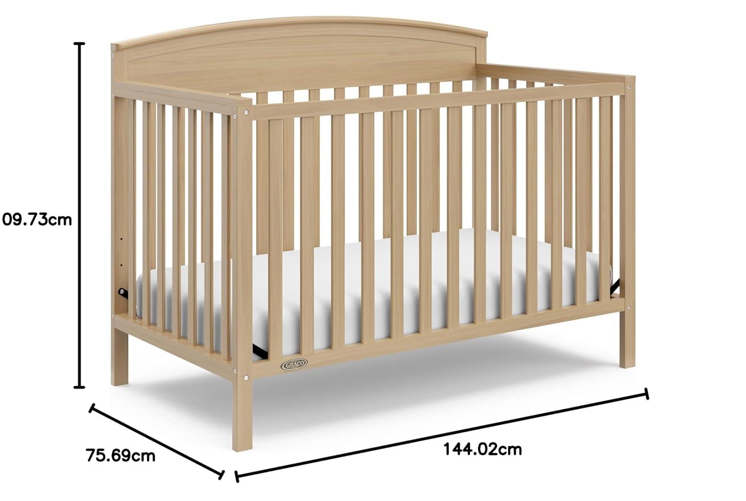 imageGraco Benton 5in1 Convertible Crib White GREENGUARD Gold Certified Converts from Baby Crib to Toddler Bed Daybed and FullSize Bed Fits Standard FullSize Crib MattressDriftwood