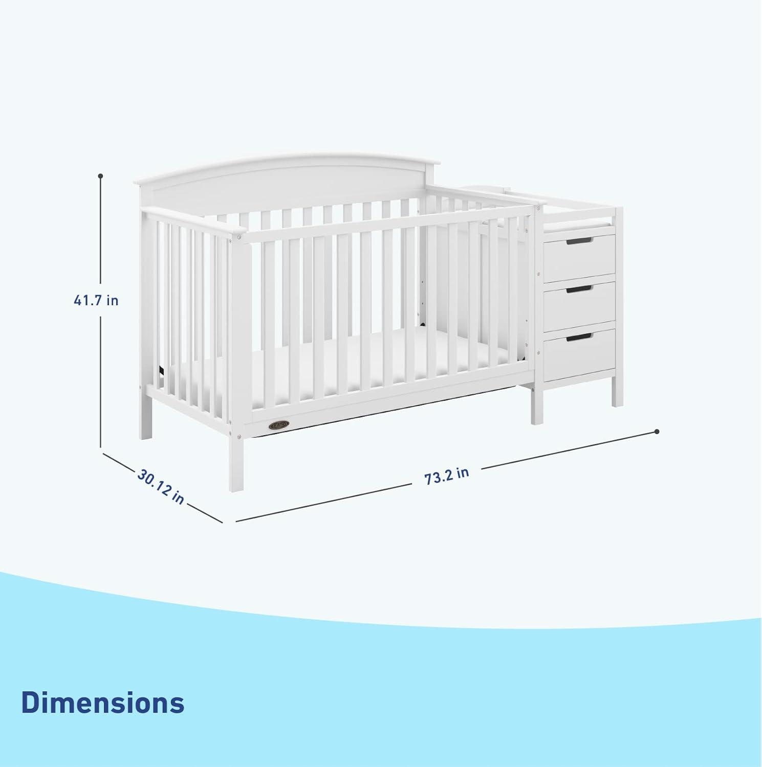 imageGraco Benton 5in1 Convertible Crib White GREENGUARD Gold Certified Converts from Baby Crib to Toddler Bed Daybed and FullSize Bed Fits Standard FullSize Crib MattressWhite