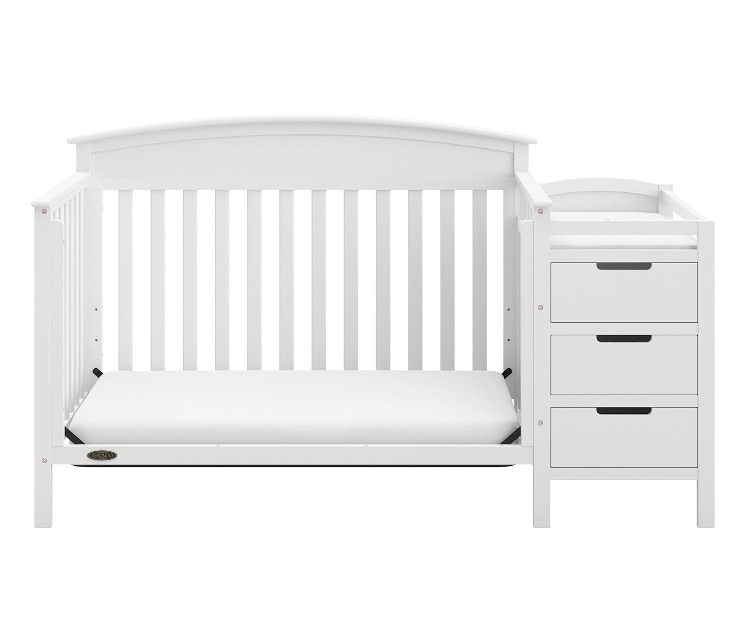 imageGraco Benton 5in1 Convertible Crib White GREENGUARD Gold Certified Converts from Baby Crib to Toddler Bed Daybed and FullSize Bed Fits Standard FullSize Crib MattressWhite