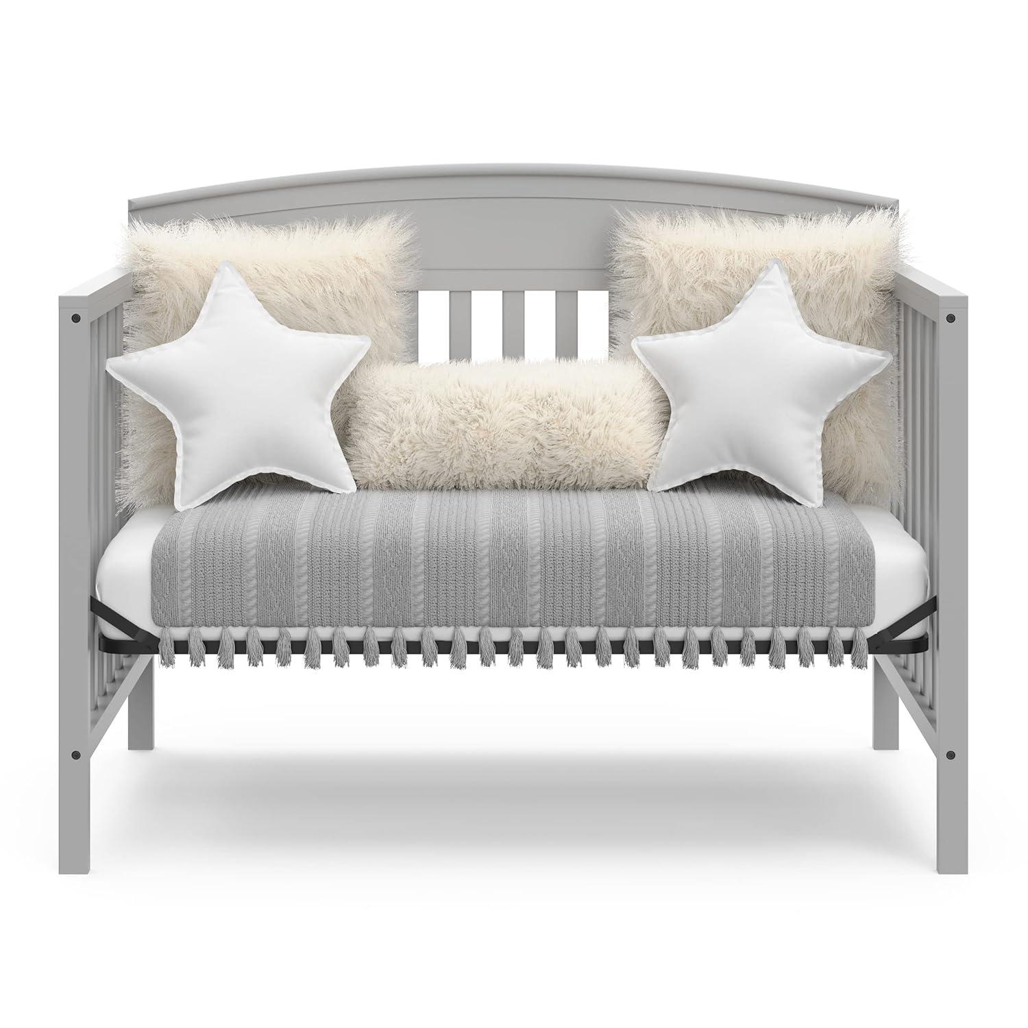 imageGraco Benton 5in1 Convertible Crib White GREENGUARD Gold Certified Converts from Baby Crib to Toddler Bed Daybed and FullSize Bed Fits Standard FullSize Crib MattressPebble Gray