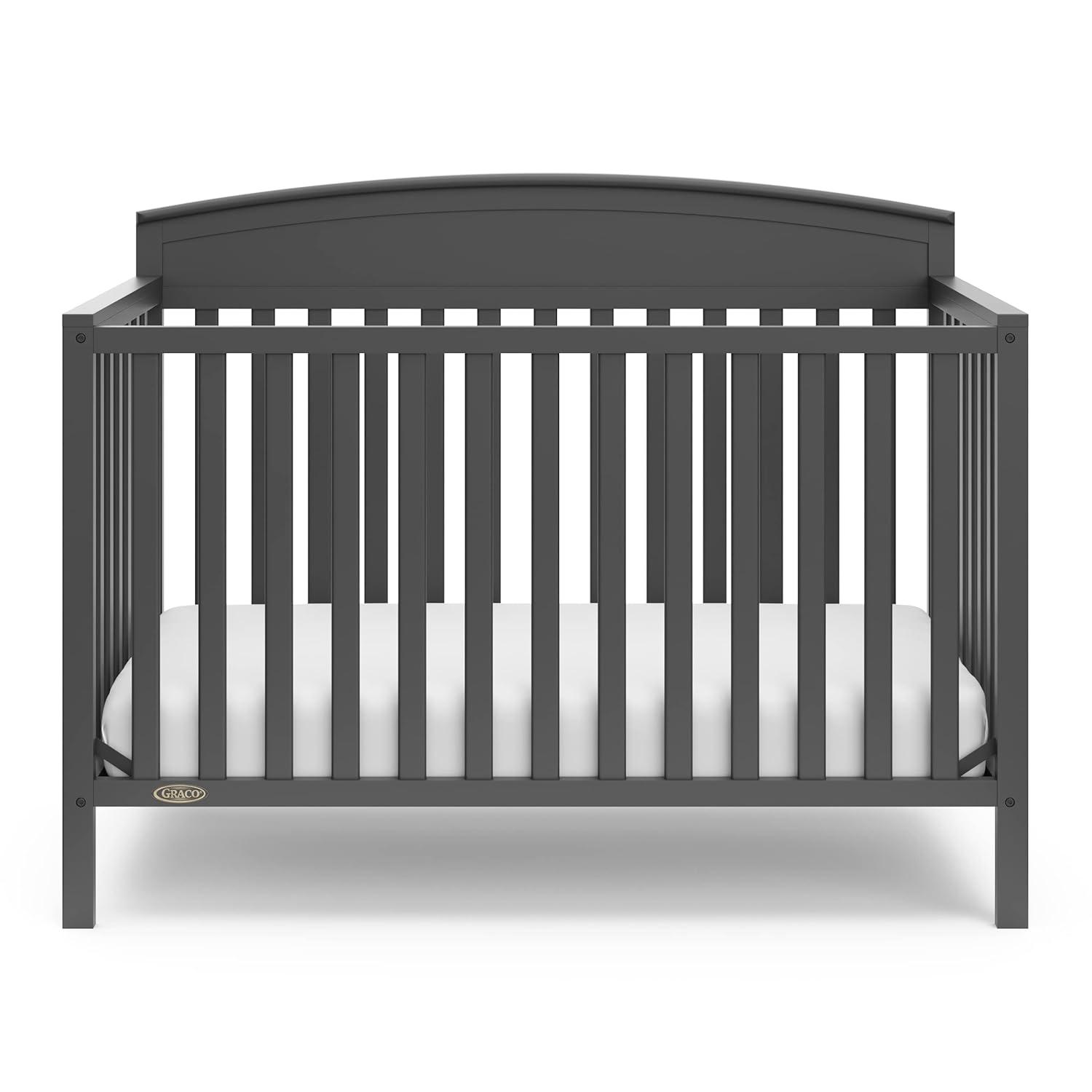 imageGraco Benton 5in1 Convertible Crib White GREENGUARD Gold Certified Converts from Baby Crib to Toddler Bed Daybed and FullSize Bed Fits Standard FullSize Crib MattressGrey