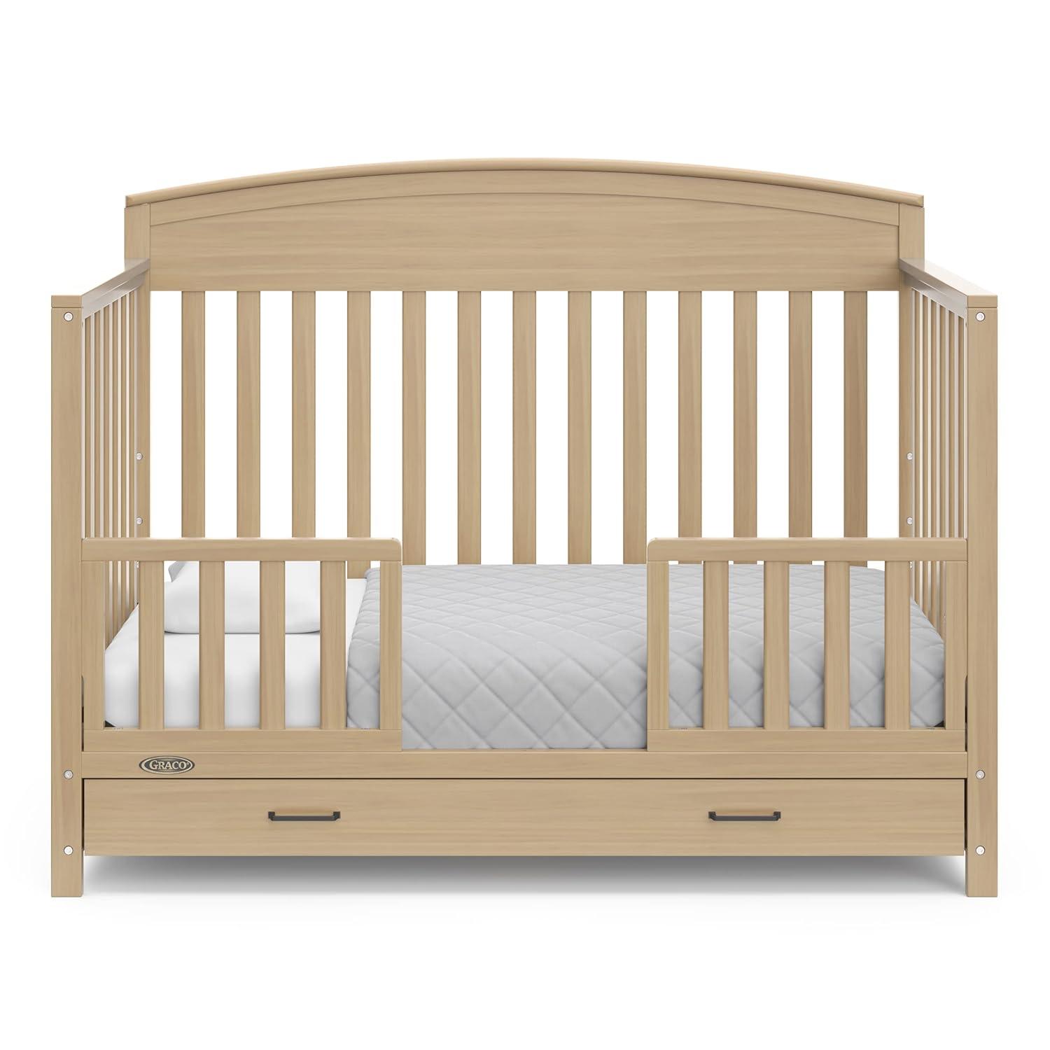imageGraco Benton 5in1 Convertible Crib White GREENGUARD Gold Certified Converts from Baby Crib to Toddler Bed Daybed and FullSize Bed Fits Standard FullSize Crib MattressDriftwood