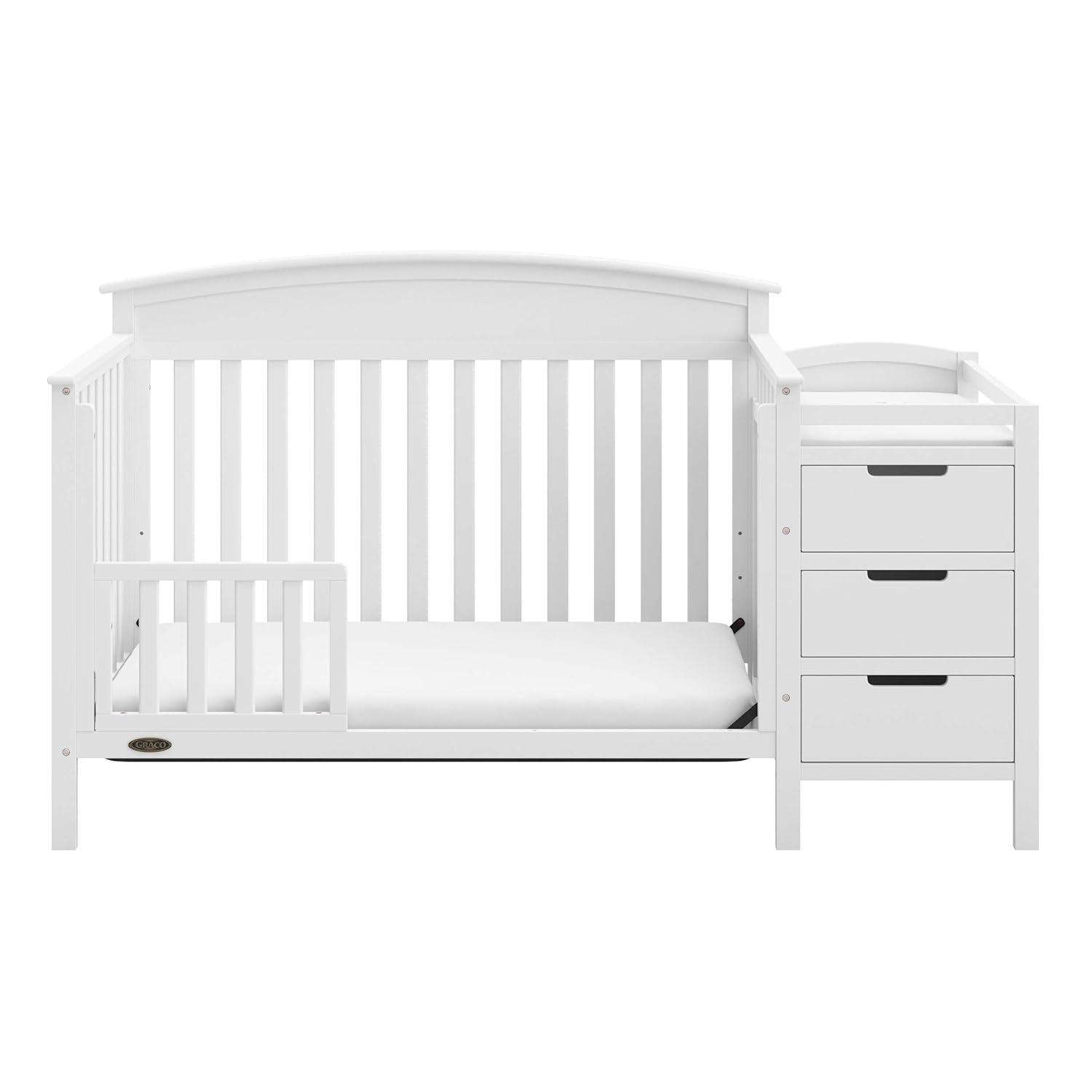 imageGraco Benton 5in1 Convertible Crib White GREENGUARD Gold Certified Converts from Baby Crib to Toddler Bed Daybed and FullSize Bed Fits Standard FullSize Crib MattressWhite