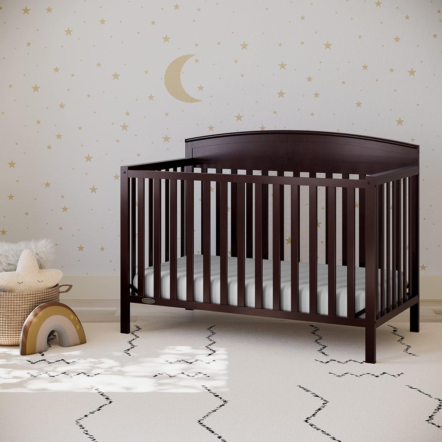imageGraco Benton 5in1 Convertible Crib White GREENGUARD Gold Certified Converts from Baby Crib to Toddler Bed Daybed and FullSize Bed Fits Standard FullSize Crib MattressEspresso