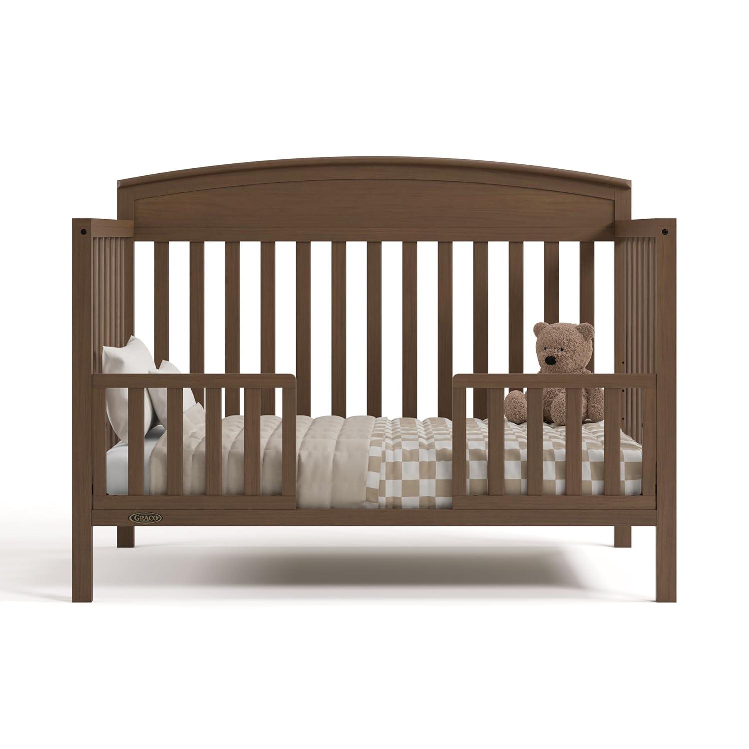 imageGraco Benton 5in1 Convertible Crib White GREENGUARD Gold Certified Converts from Baby Crib to Toddler Bed Daybed and FullSize Bed Fits Standard FullSize Crib MattressHazelnut