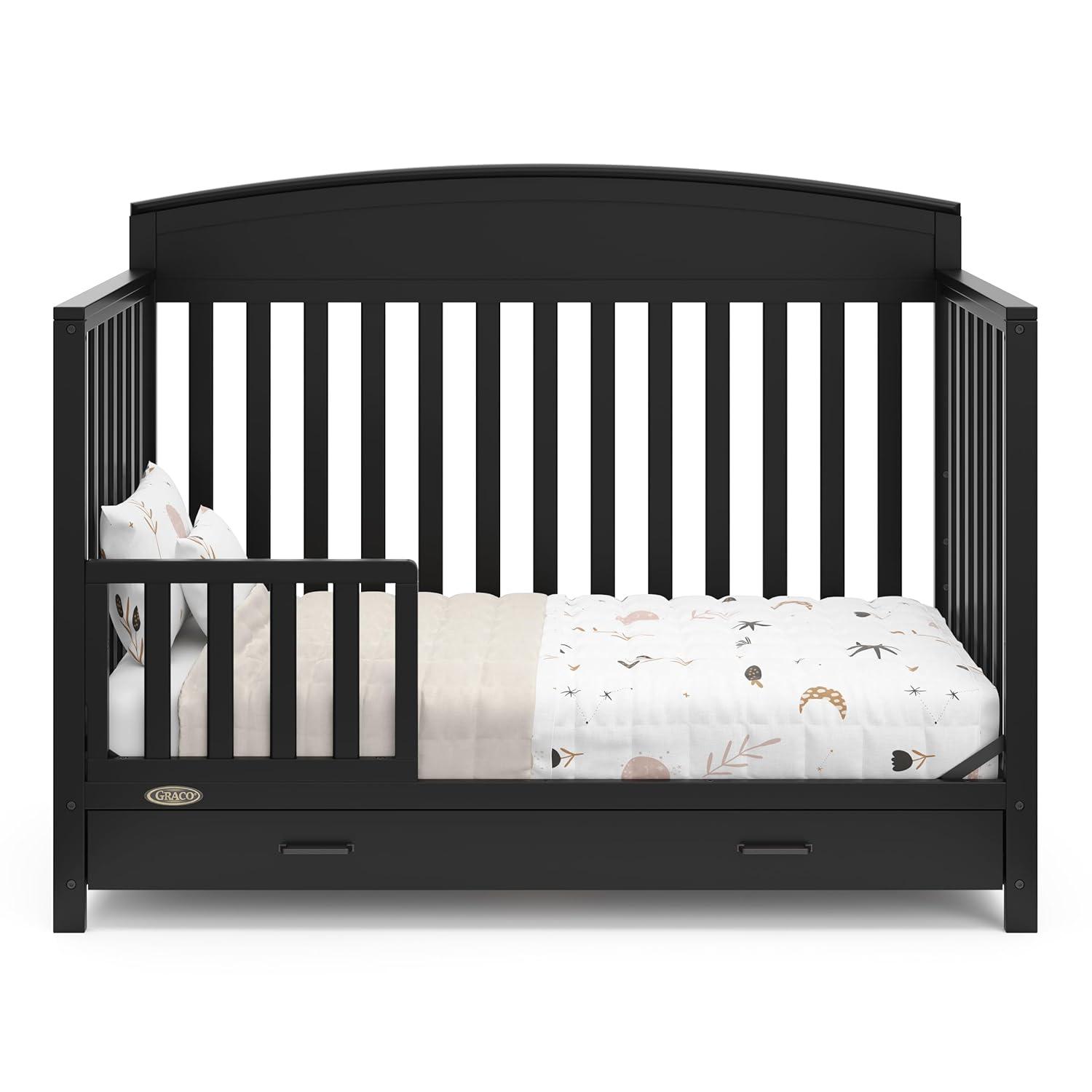 imageGraco Benton 5in1 Convertible Crib White GREENGUARD Gold Certified Converts from Baby Crib to Toddler Bed Daybed and FullSize Bed Fits Standard FullSize Crib MattressBlack